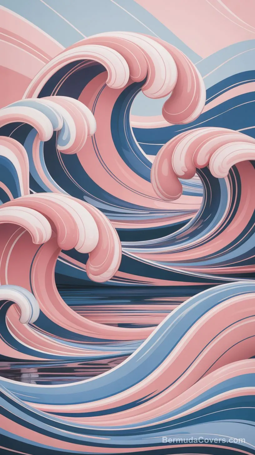 Swirling Pink & Blue Wave Abstract Facebook Cover & Phone Wallpaper