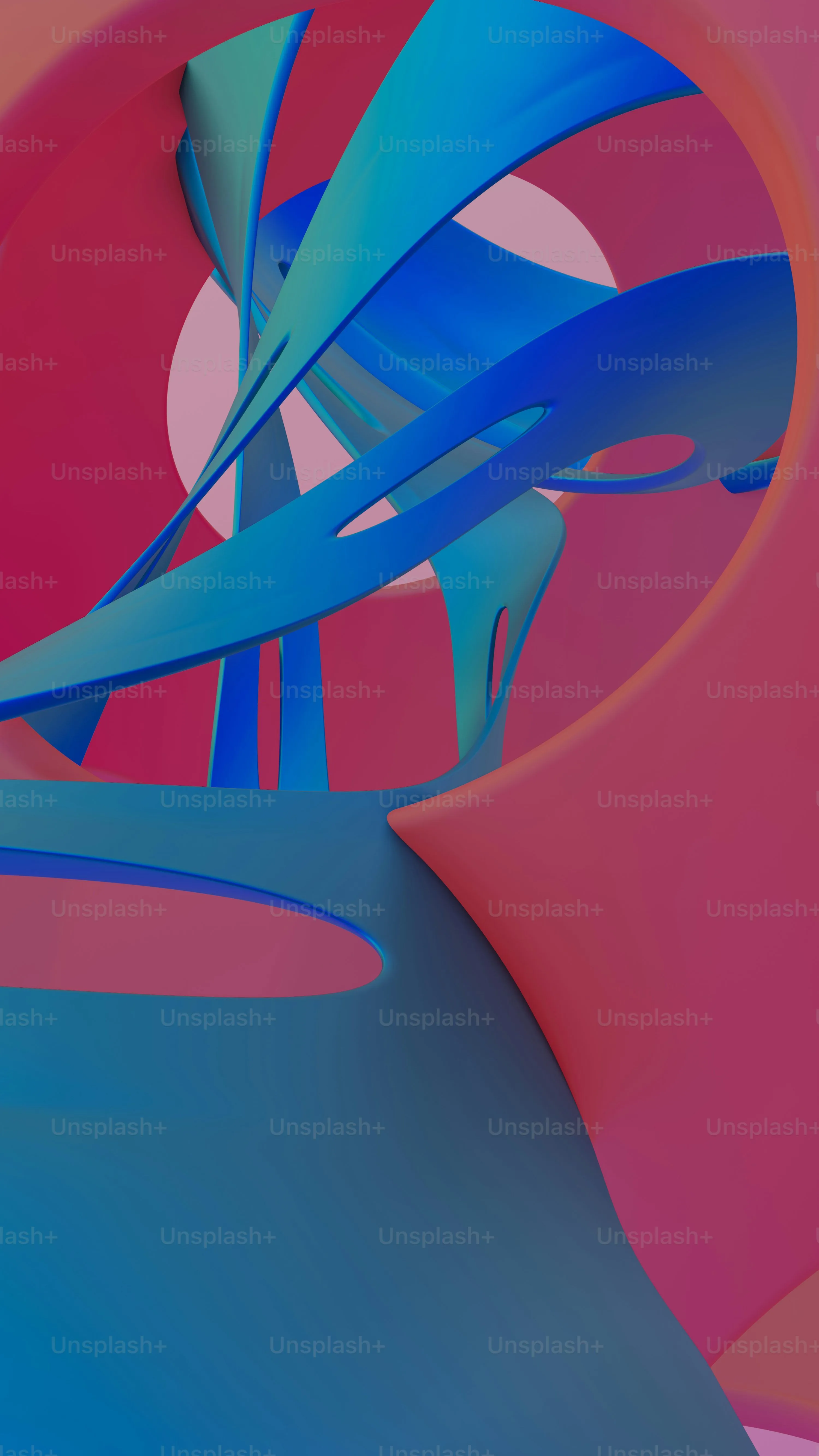 An abstract image of a blue and pink object photo