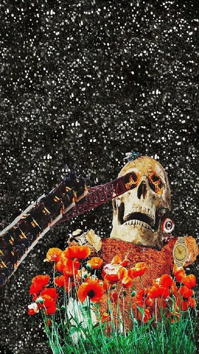 Astroworld, android, dark, galaxy, iphone, scott, skull, travis, wall, HD phone wallpaper