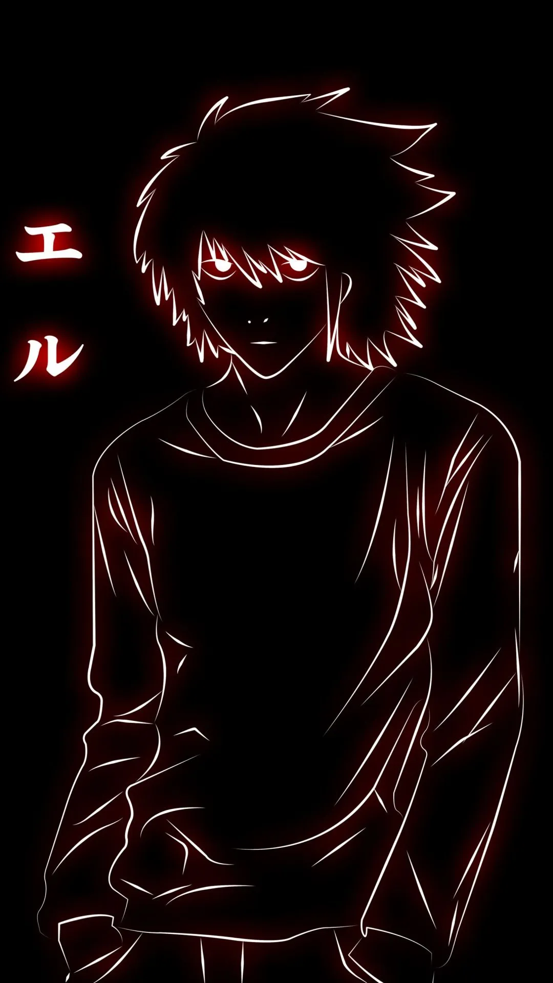 Light Yagami Wallpaper 4K, AMOLED, Black background, Glowing