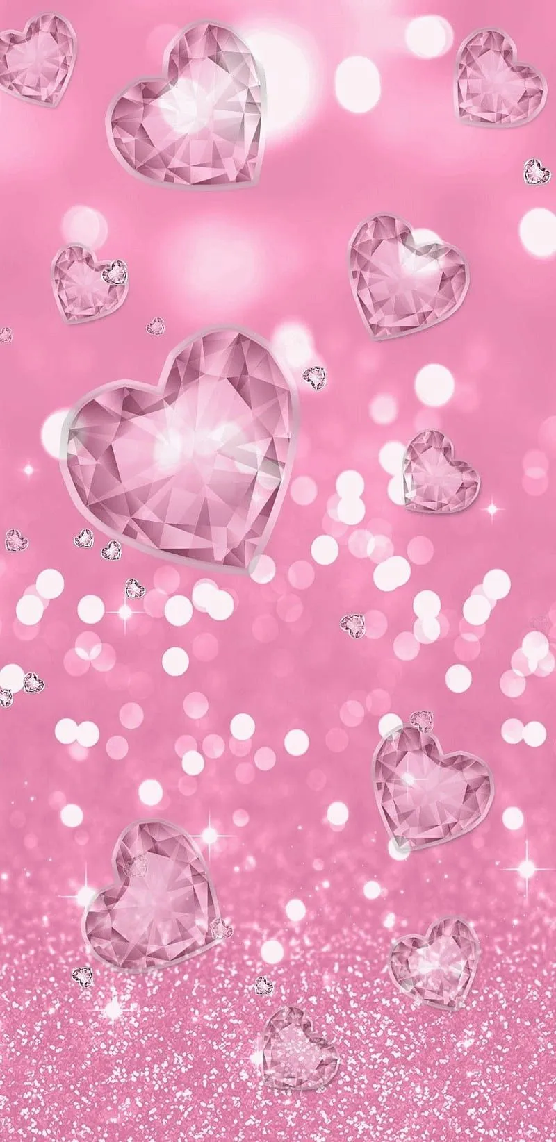Falling Hearts, girly, glitter, heart, pretty, sparkle, HD phone wallpaper