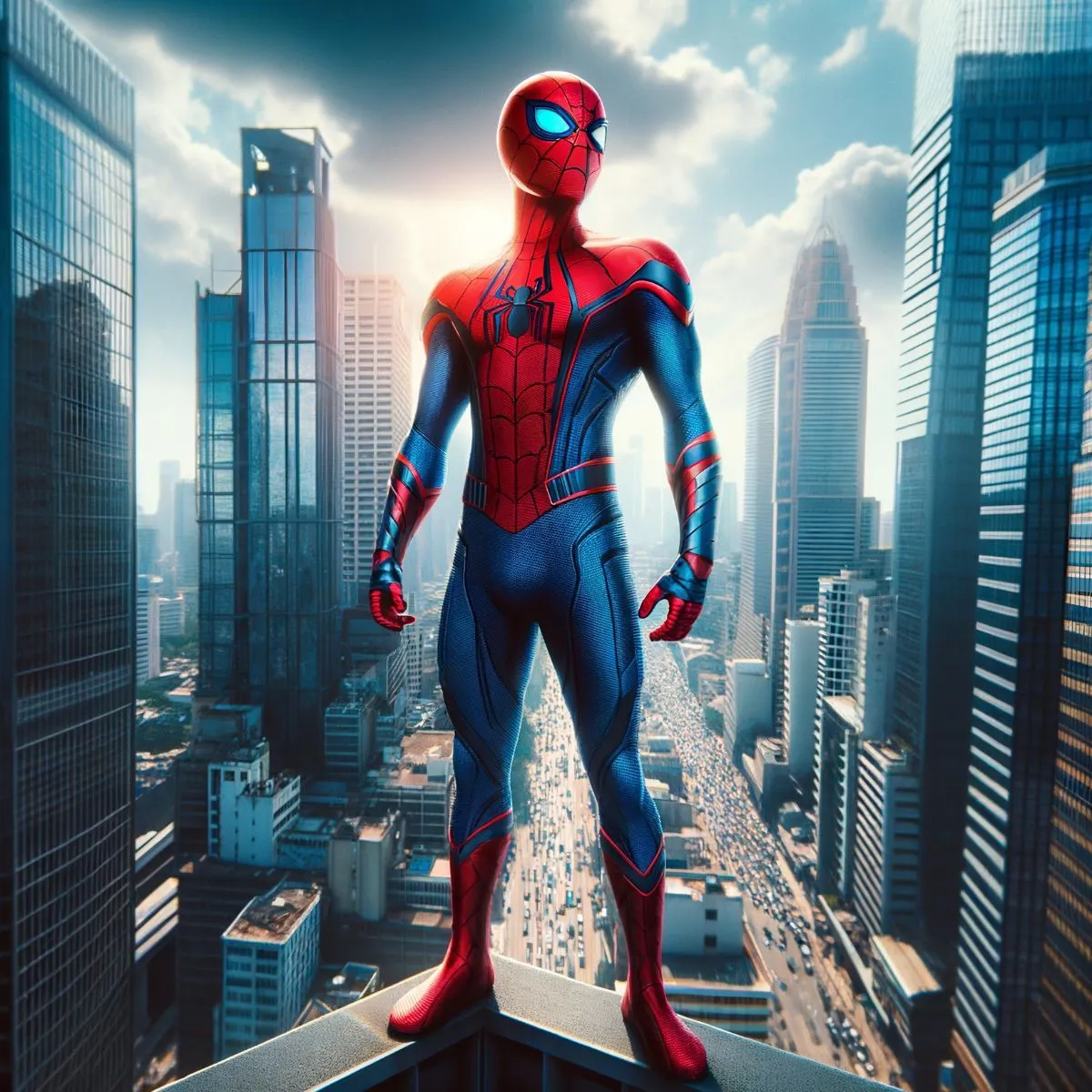 Elegant Spider Man In Action Mural Wallpaper®