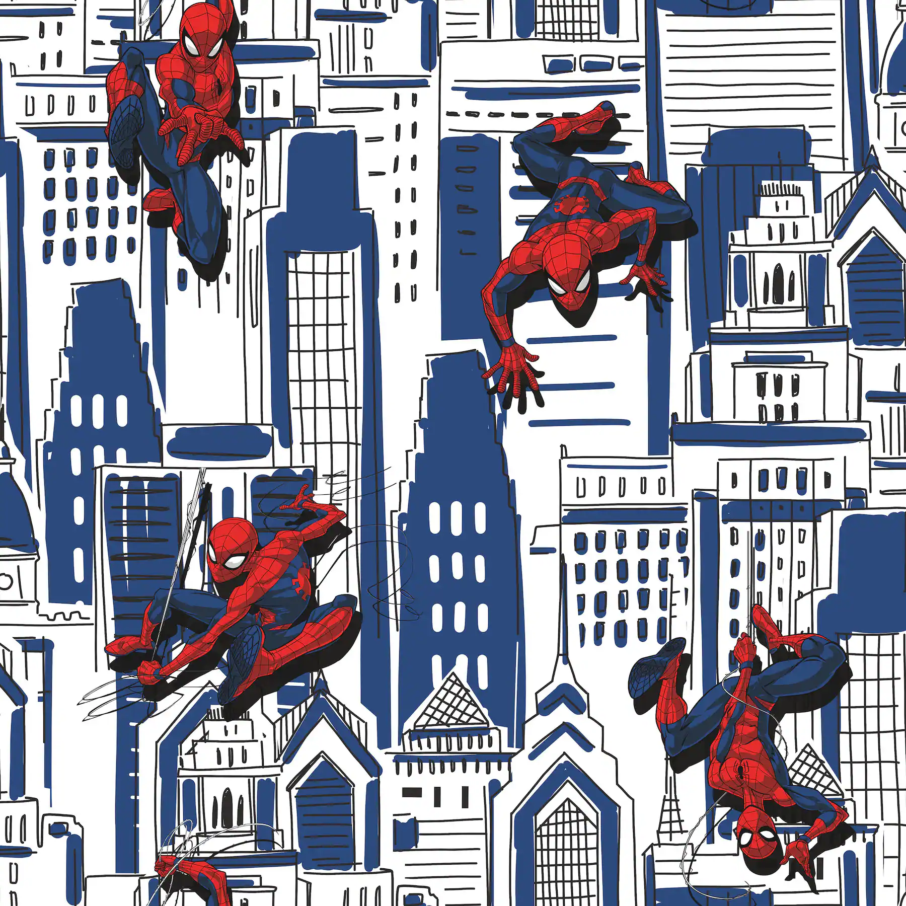 RoomMates Blue Spider Man Cityscape Peel & Stick Wallpaper