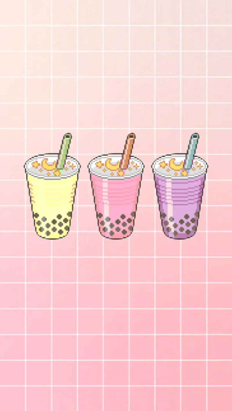 Download Cute Boba In Pixel Art Wallpaper