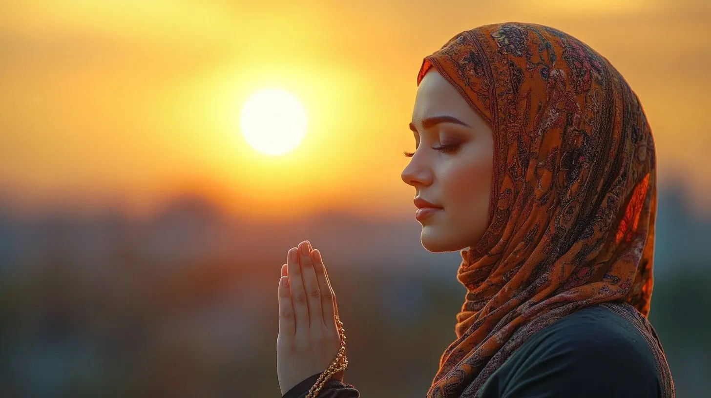 Free Sunset Prayer Moment Image, Woman, Prayer