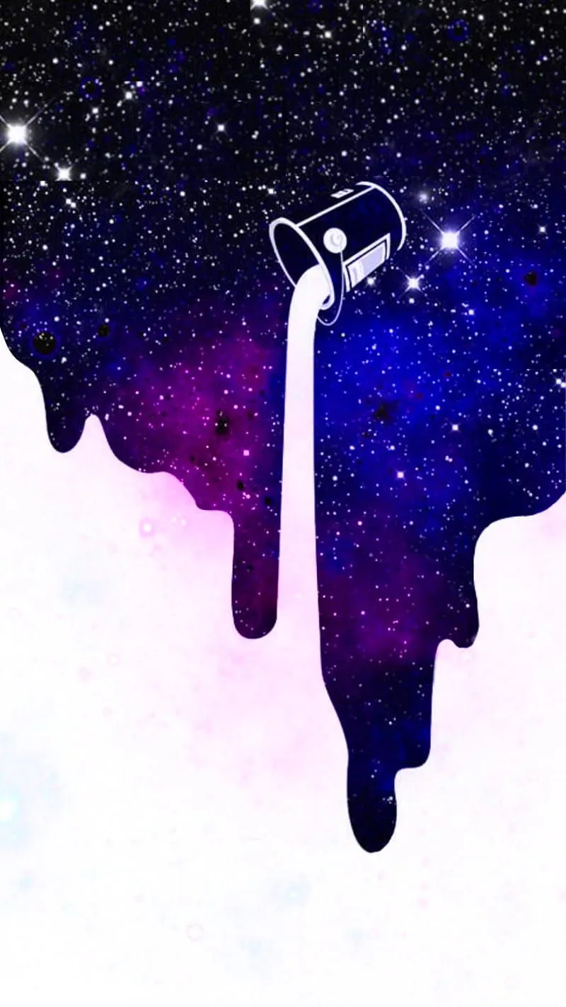 Dripping galaxy, galaxy, drawings, HD phone wallpaper