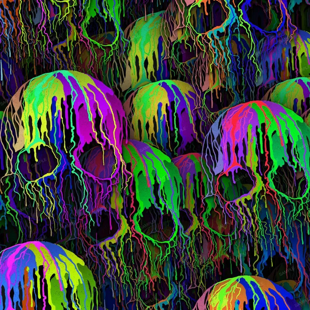 Neon Dripping Skulls 23