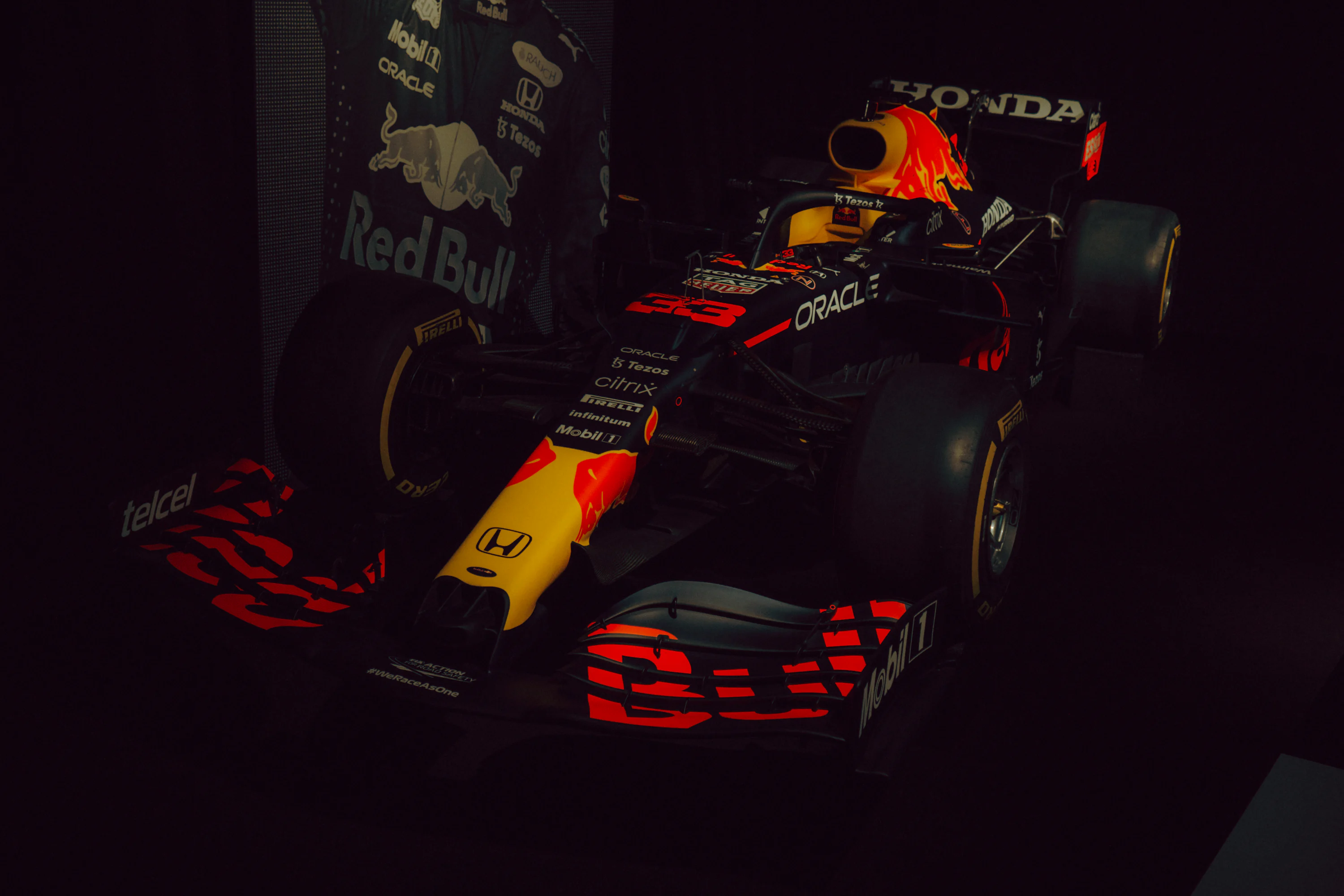 Red bull formula 1 race car on display photo