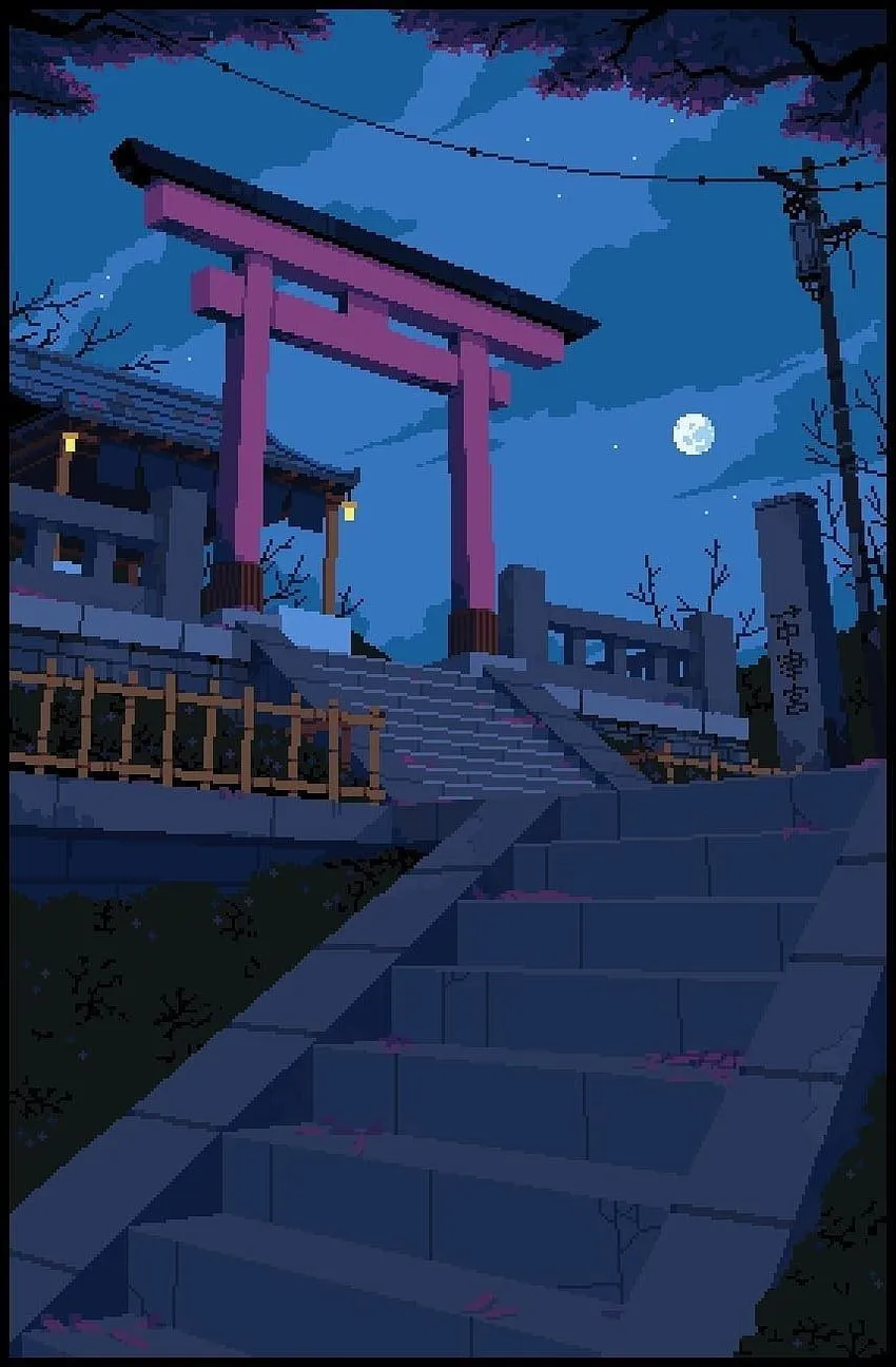 Pixel Art Japanese Phone HD phone wallpaper