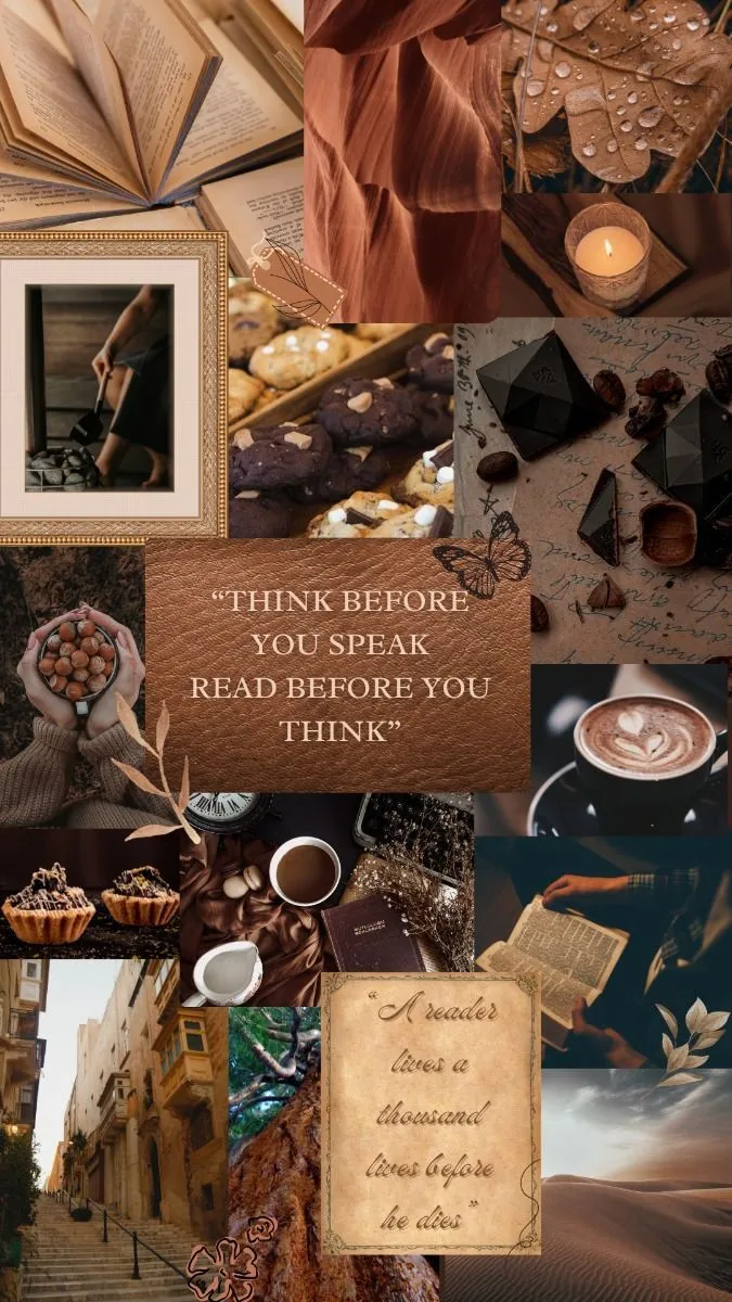 Dark Academia Book Brown Aesthetic Phone Wallpaper