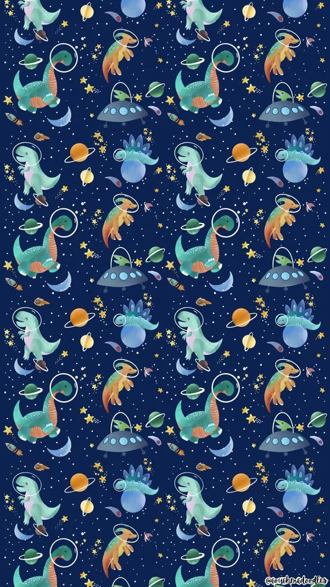 Space Dinosaurs Phone Wallpaper