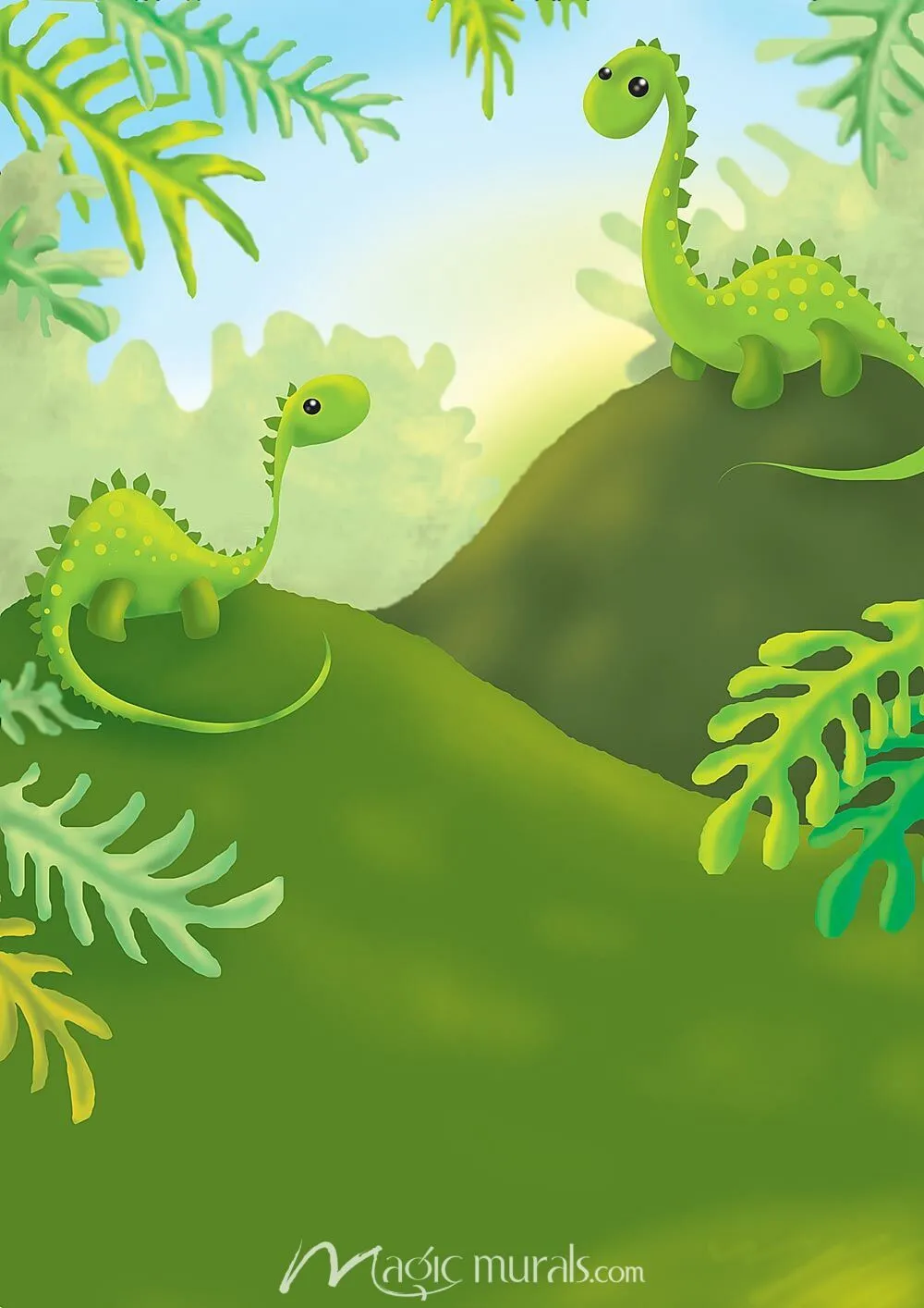 Cute Dinosaurs Wallpaper Wall Mural