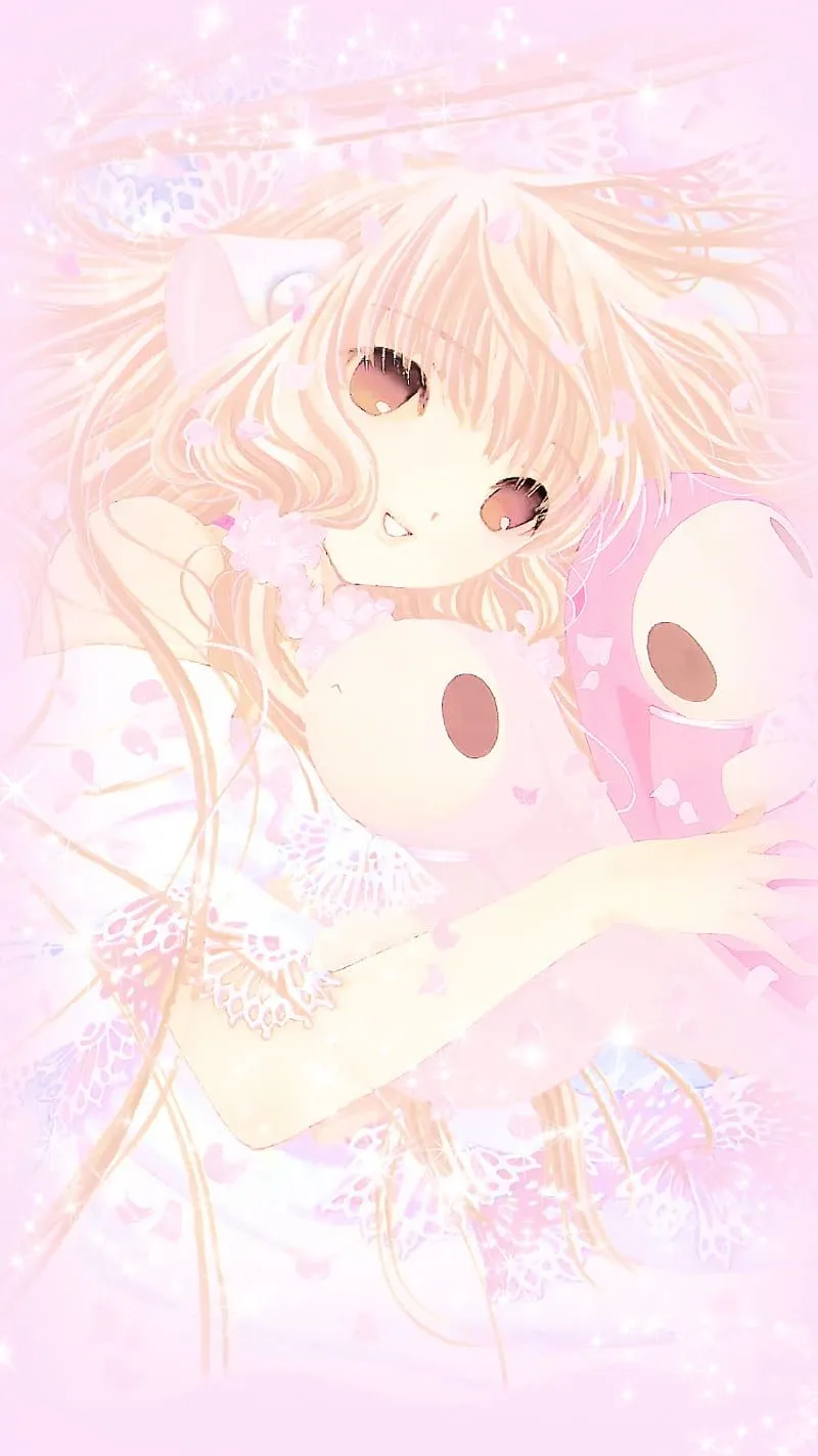 Chii, anime, chobits, cute, kawaii, manga, pastel, pastel pink, pink, HD phone wallpaper