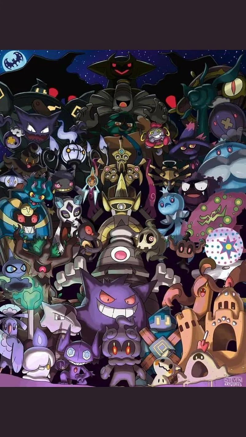 Dark type pokemon, halloween, HD phone wallpaper