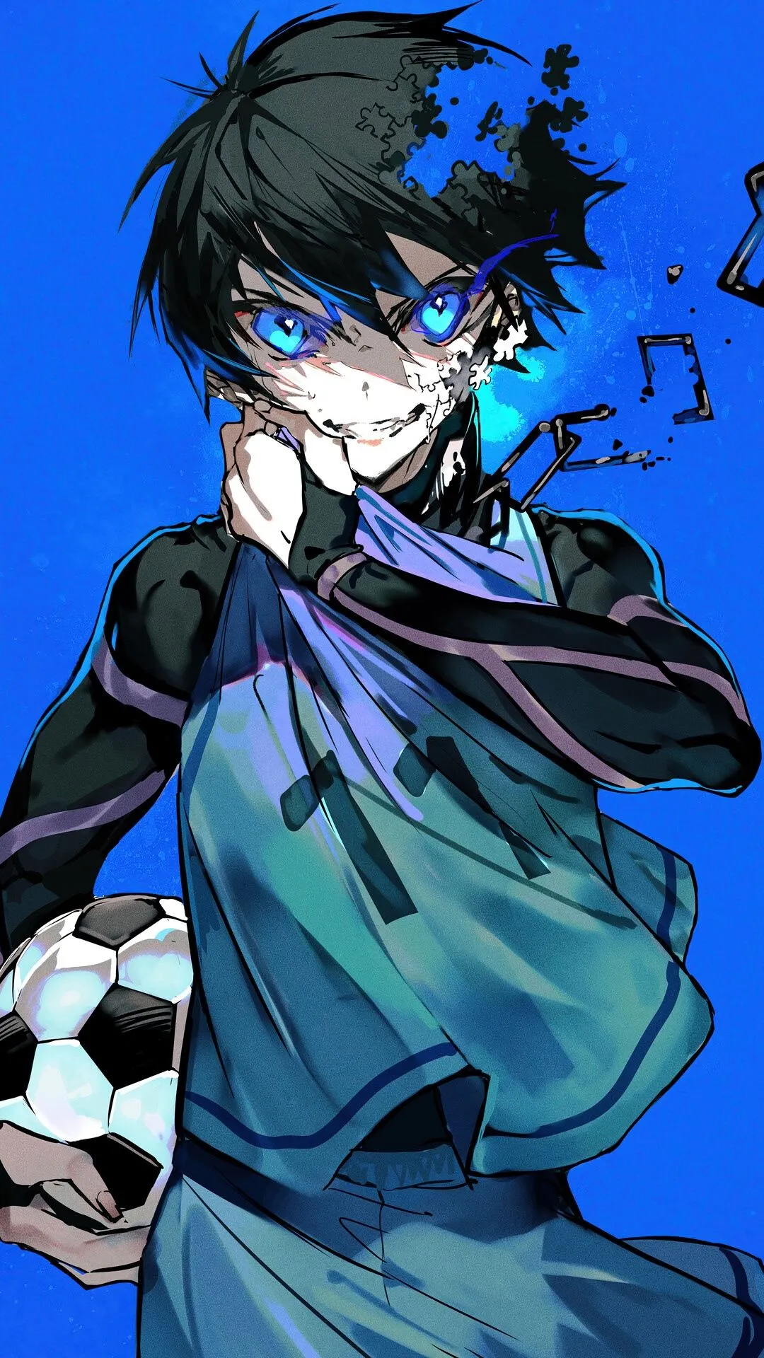Yoichi Isagi From Blue Lock Holding A Soccer Ball HD Phone Wallpaper