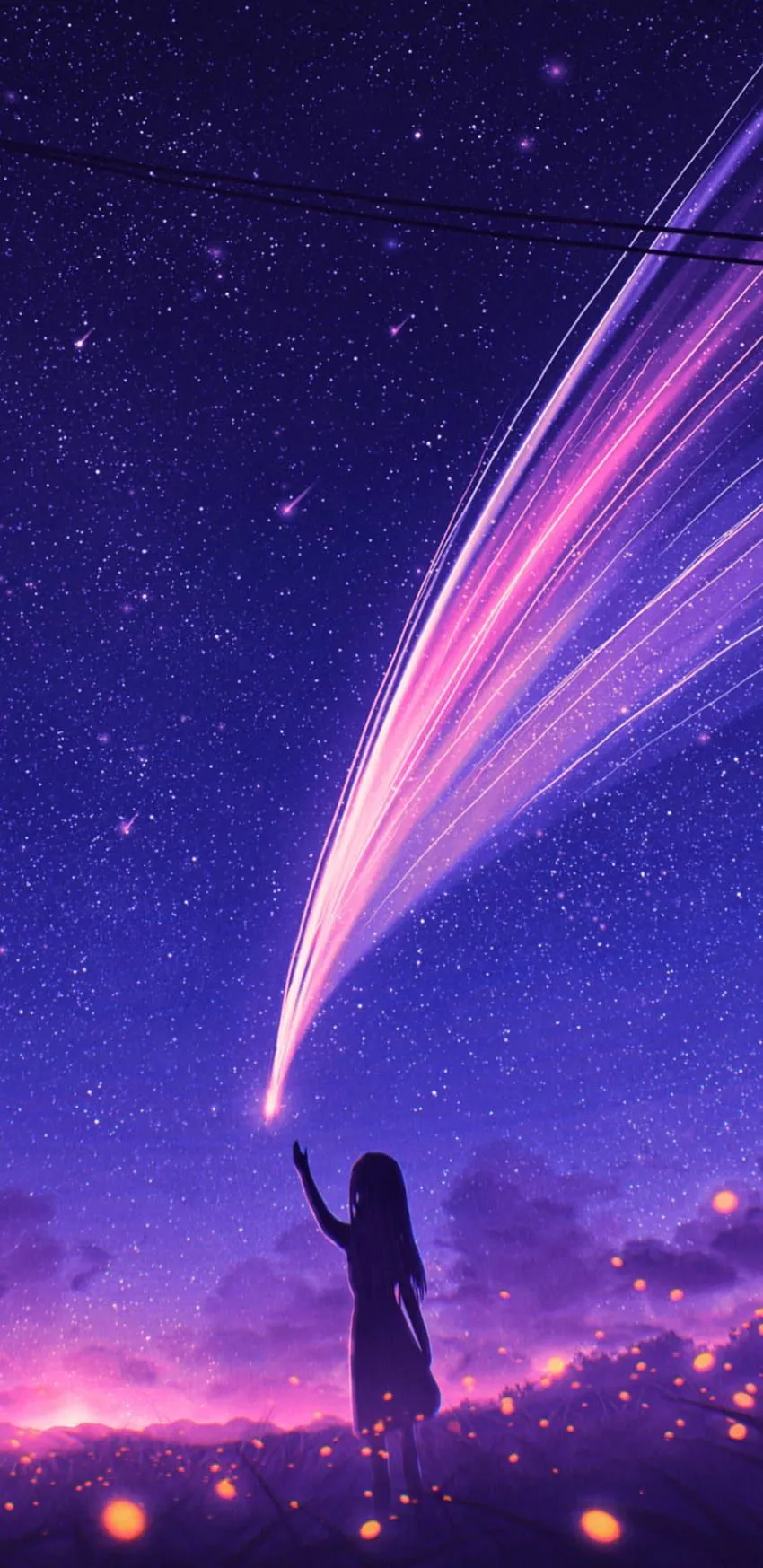 Anime Girl and Cool Starry Sky Samsung Galaxy Note 9, 8, S9, S8, S Q, Anime, , and Background, Anime Purple Galaxy HD phone wallpaper