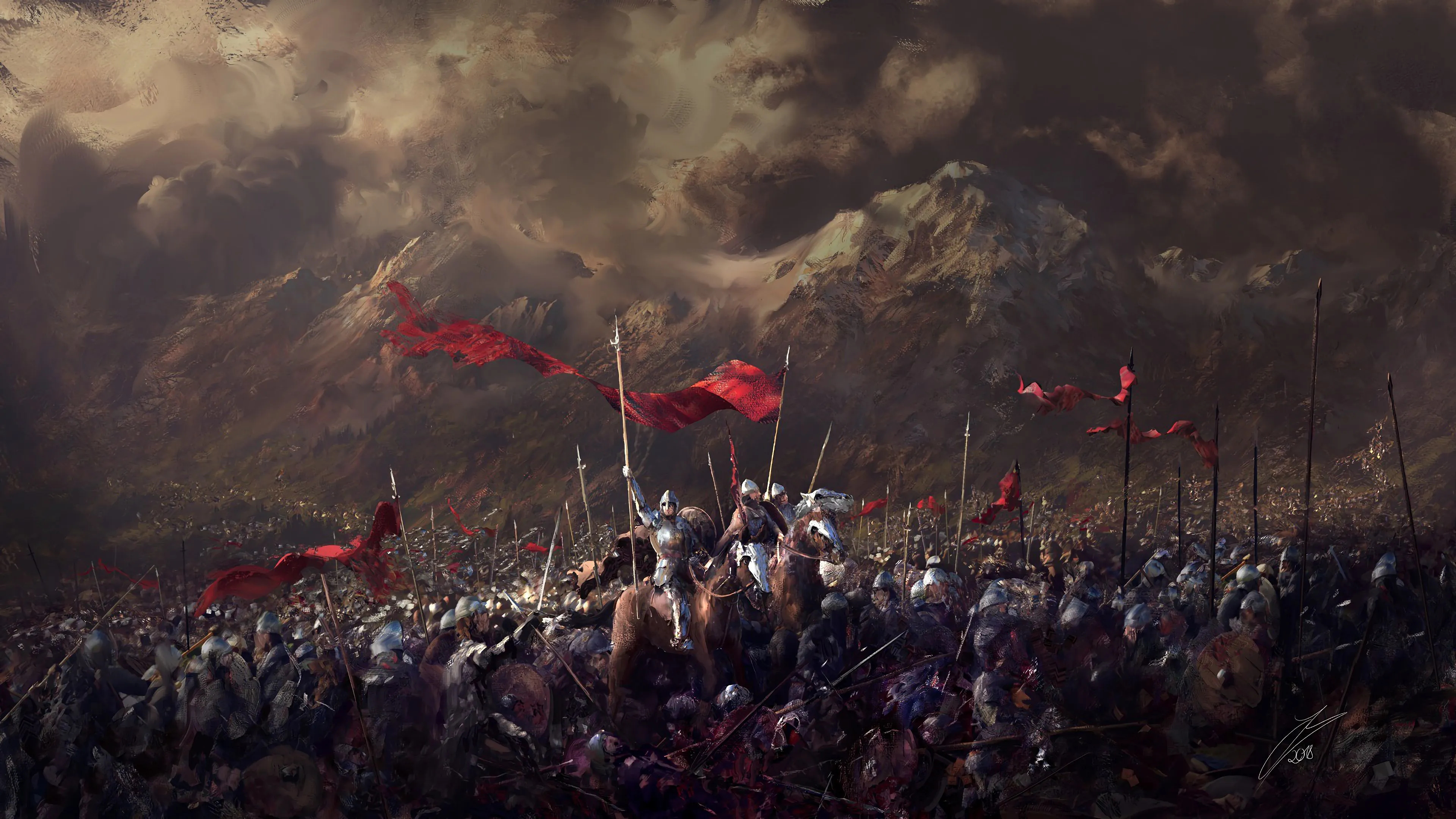 Knights Battlefield Army Medieval 4K Wallpaper HD