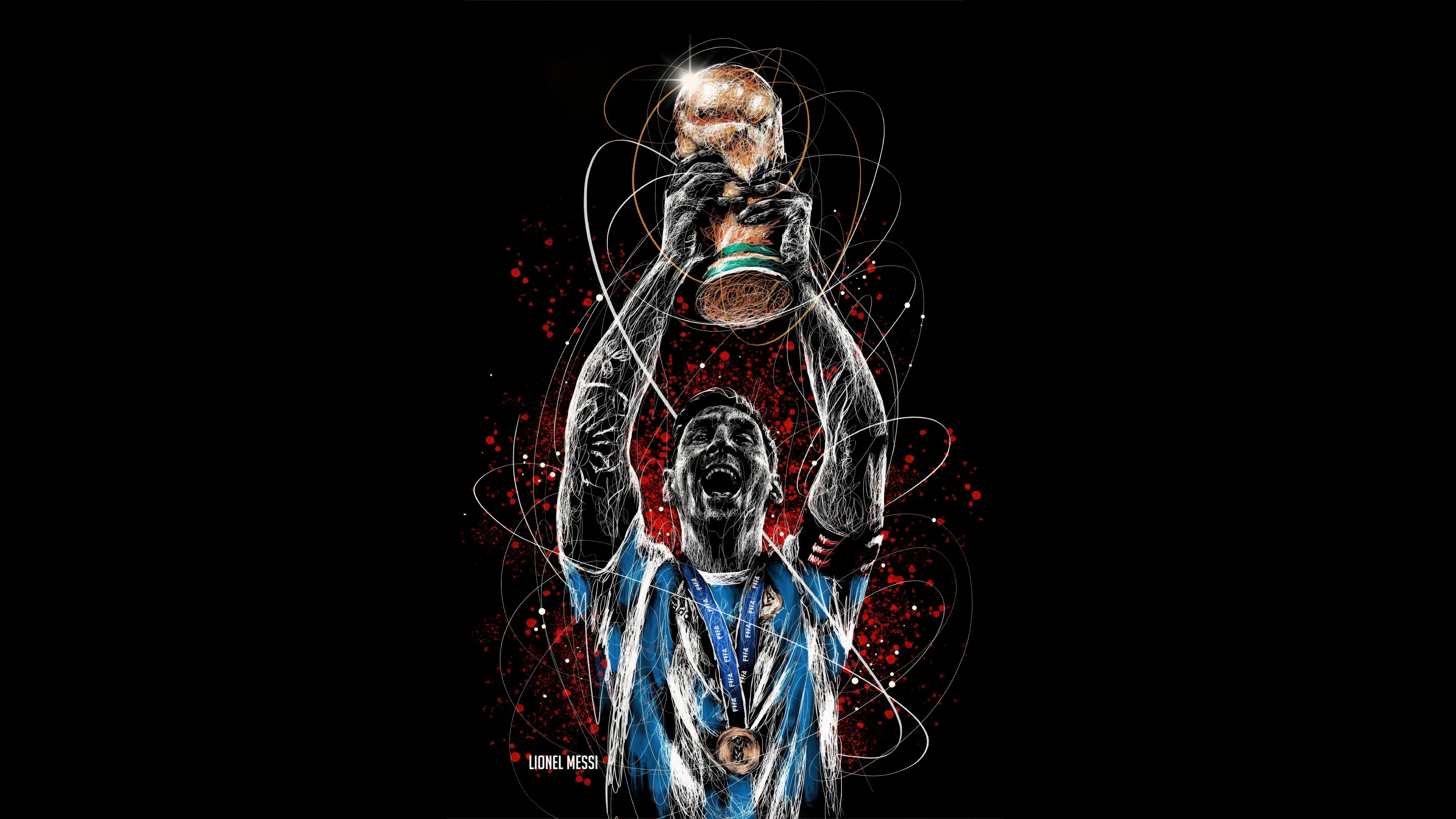 Lionel Messi Wallpaper 4K, World Cup 2022, Black background