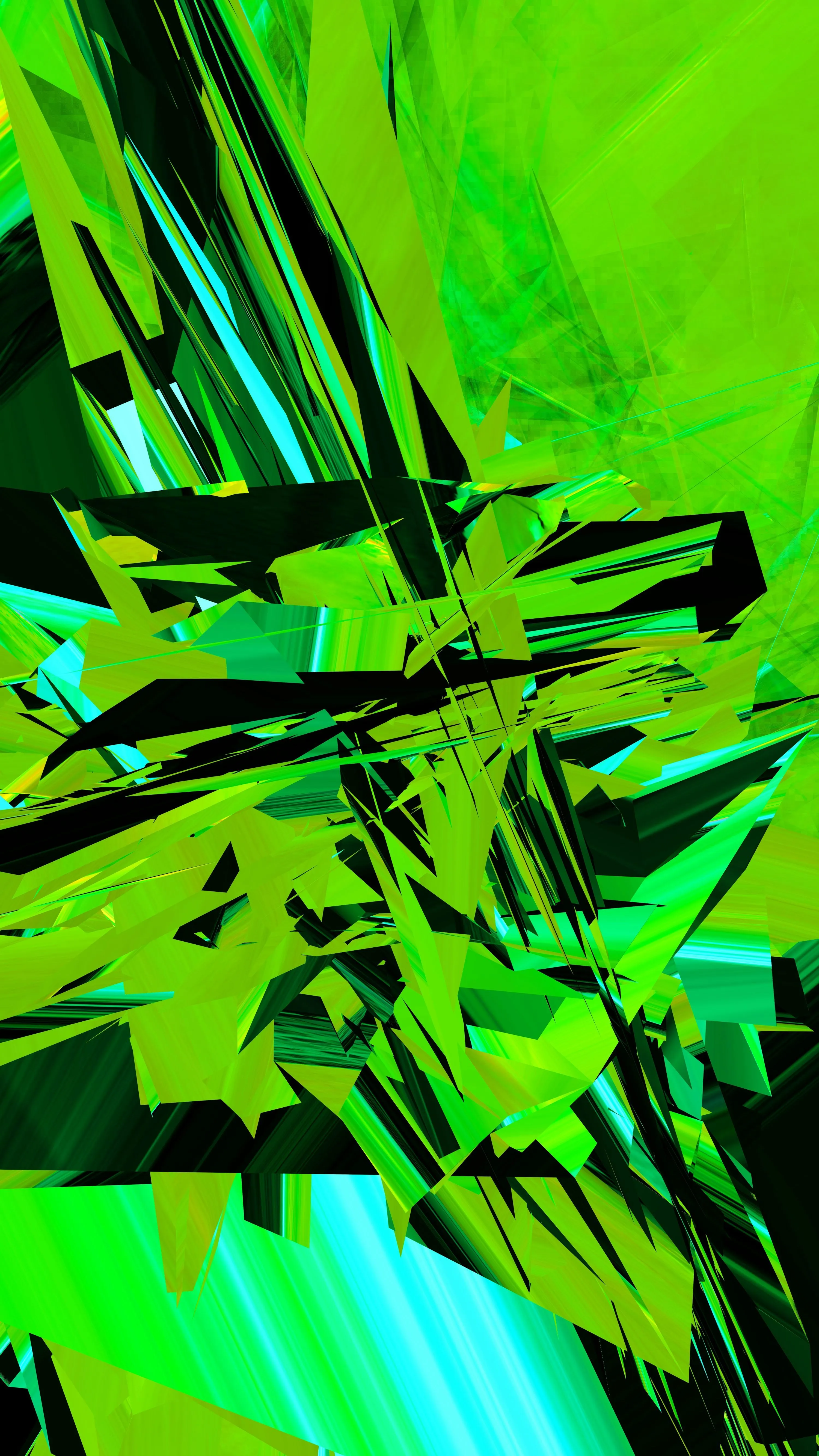 Bright green and black abstract shapes. photo