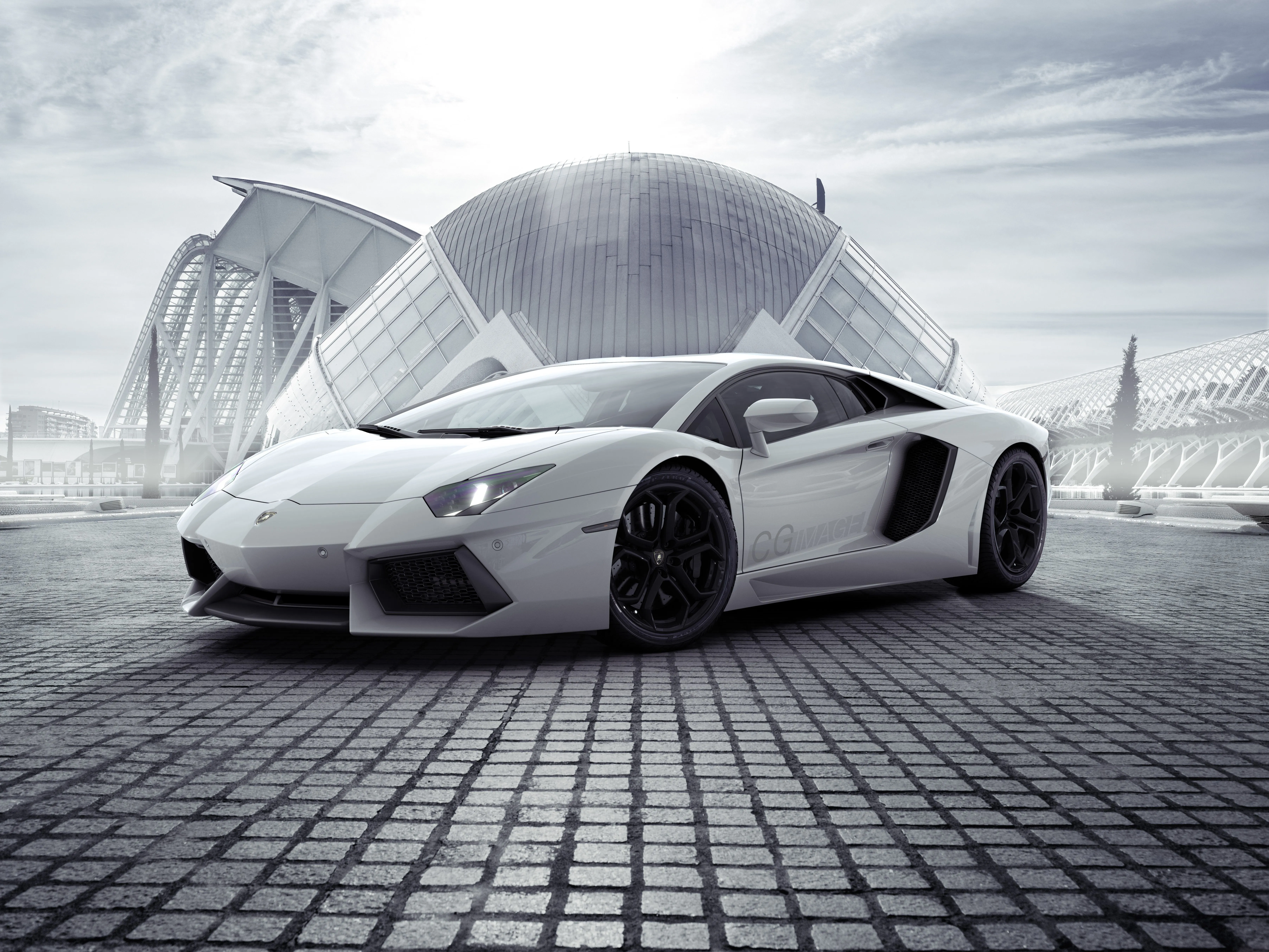 Lamborghini Aventador Supercar in Stunning White