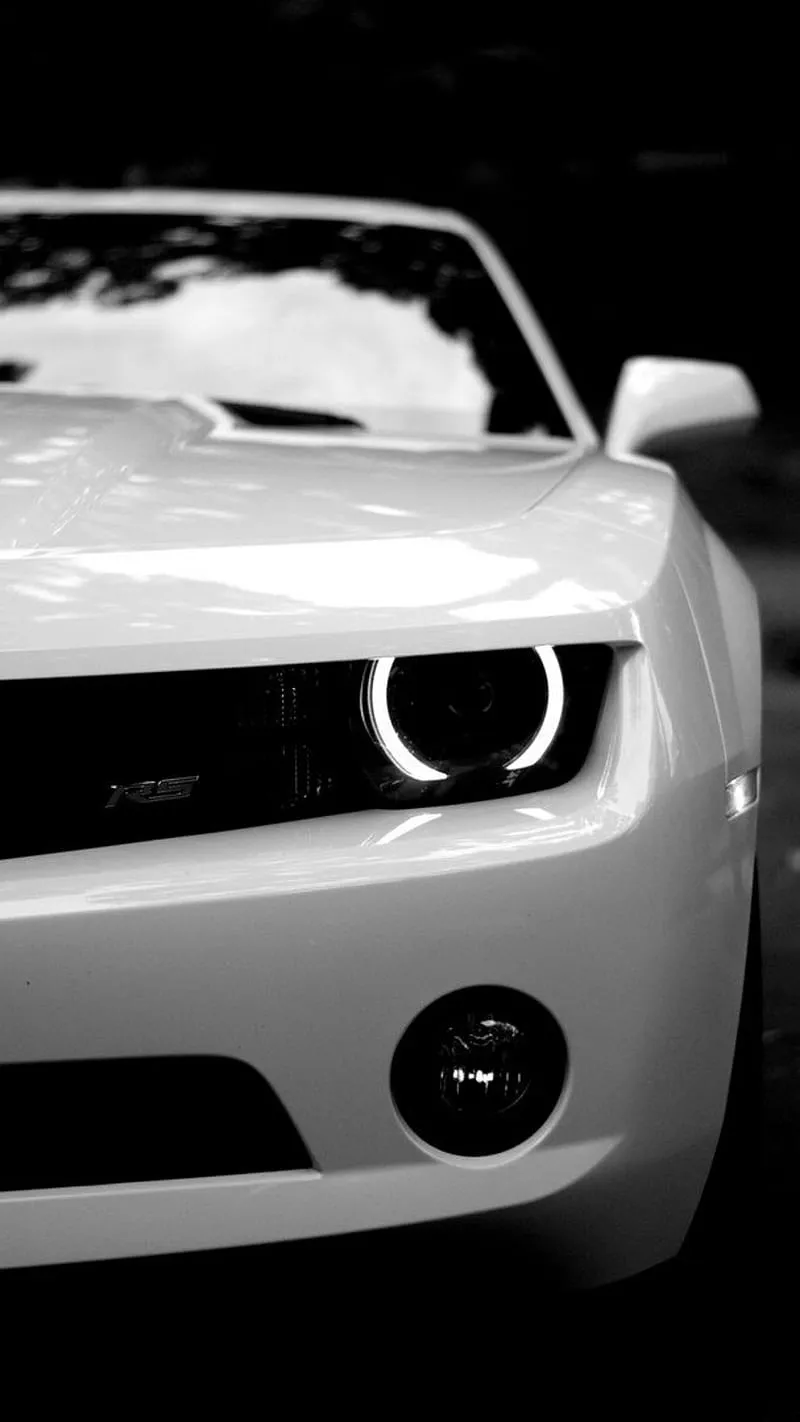 White Car, white car, headlight, HD phone wallpaper