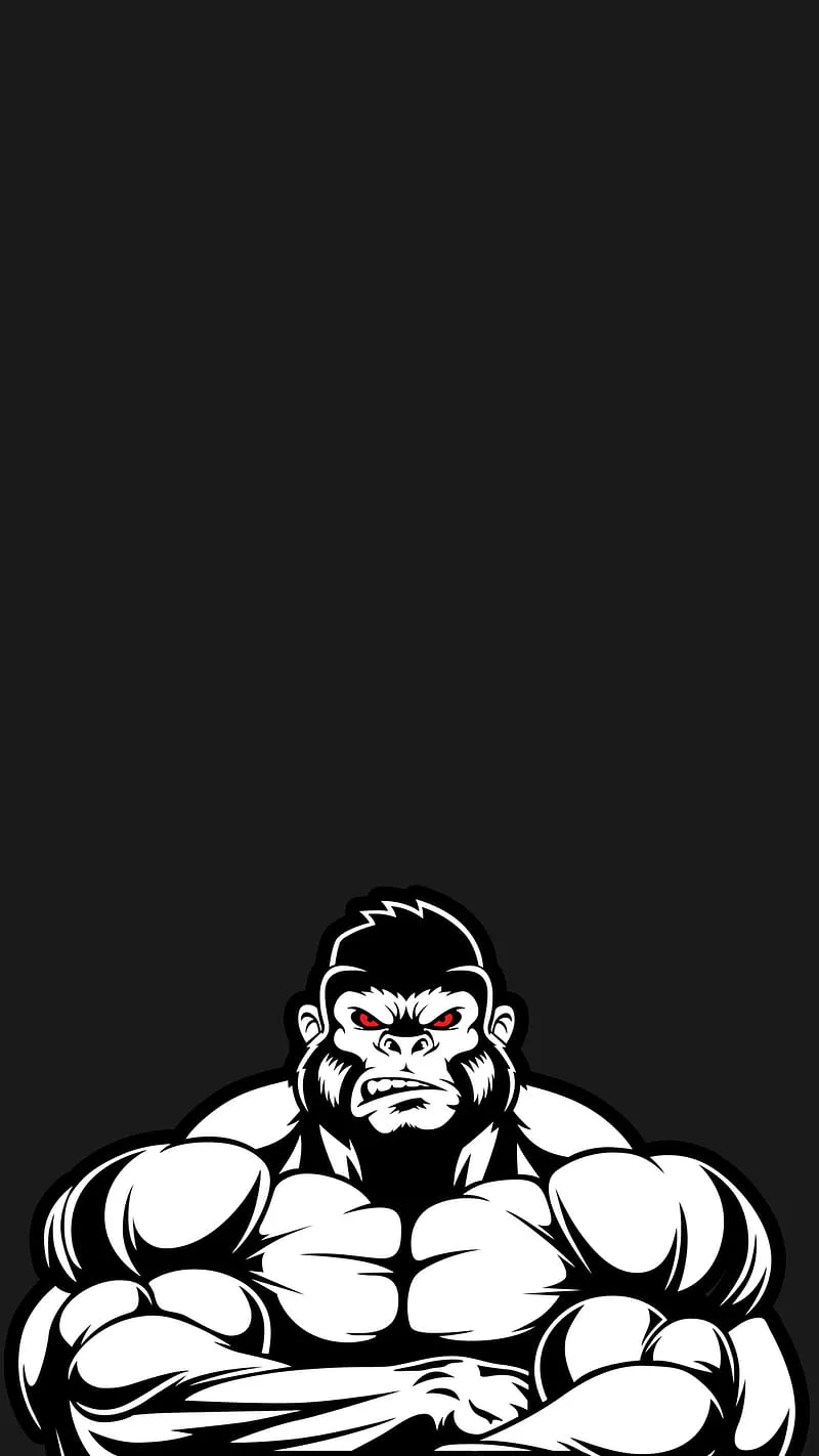 Power, black, desenho, fitness, gorilla, gym, iphone, samsung, white, HD phone wallpaper