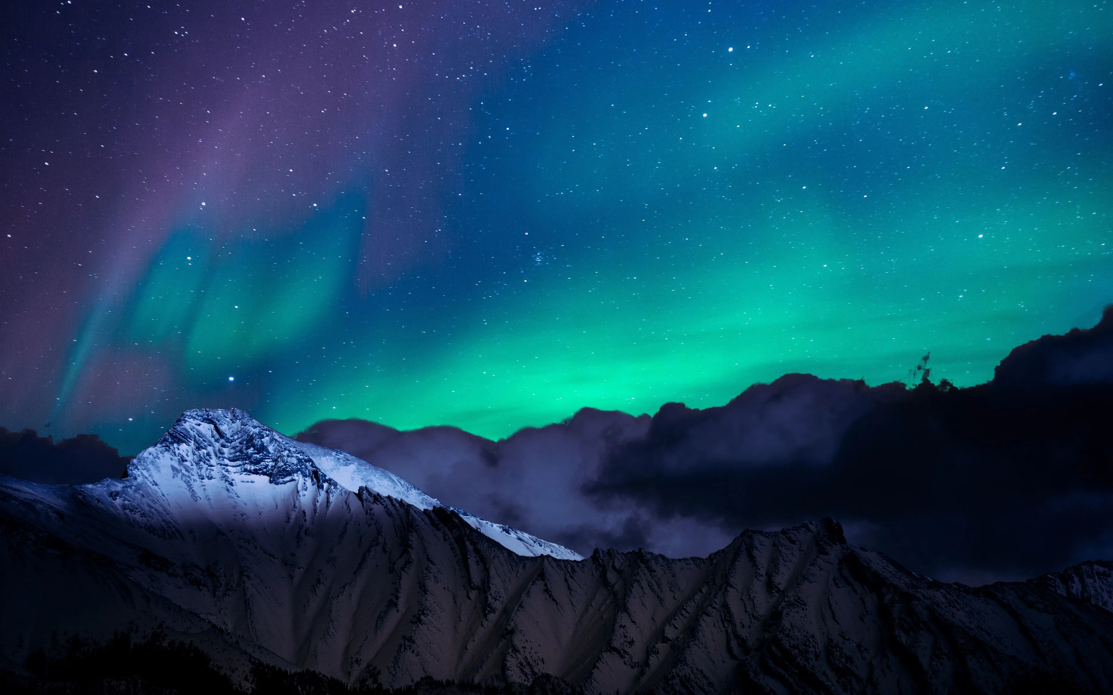 Northern Lights Night Sky Mountains Landscape 4k 4K , HD 4k Wallpaper, Image, Background, Photos and Picture