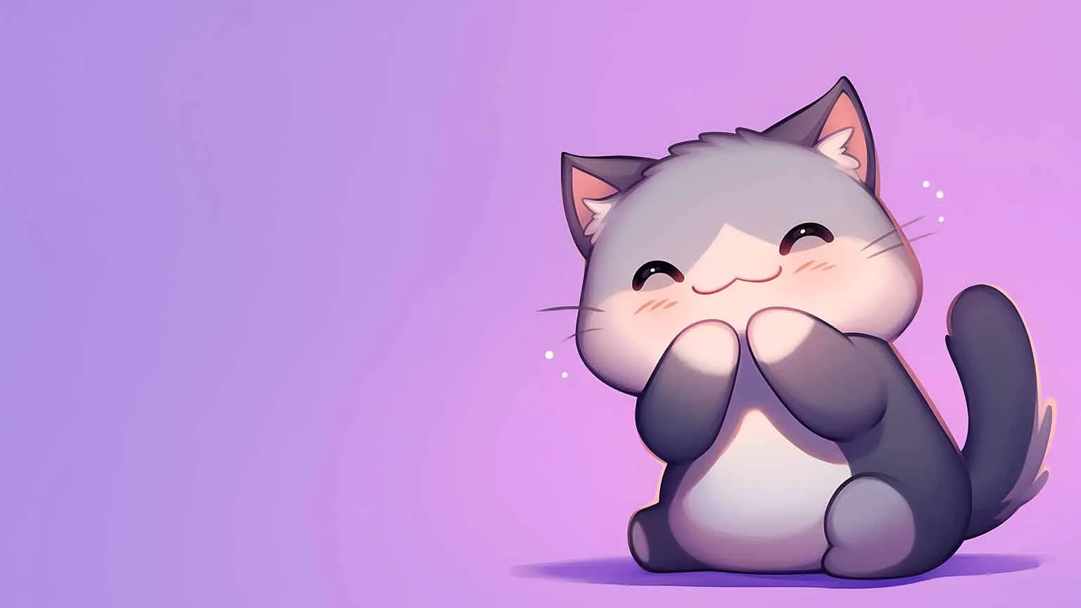 Cute Cat Purple Desktop Wallpaper Cat Wallpaper 4K