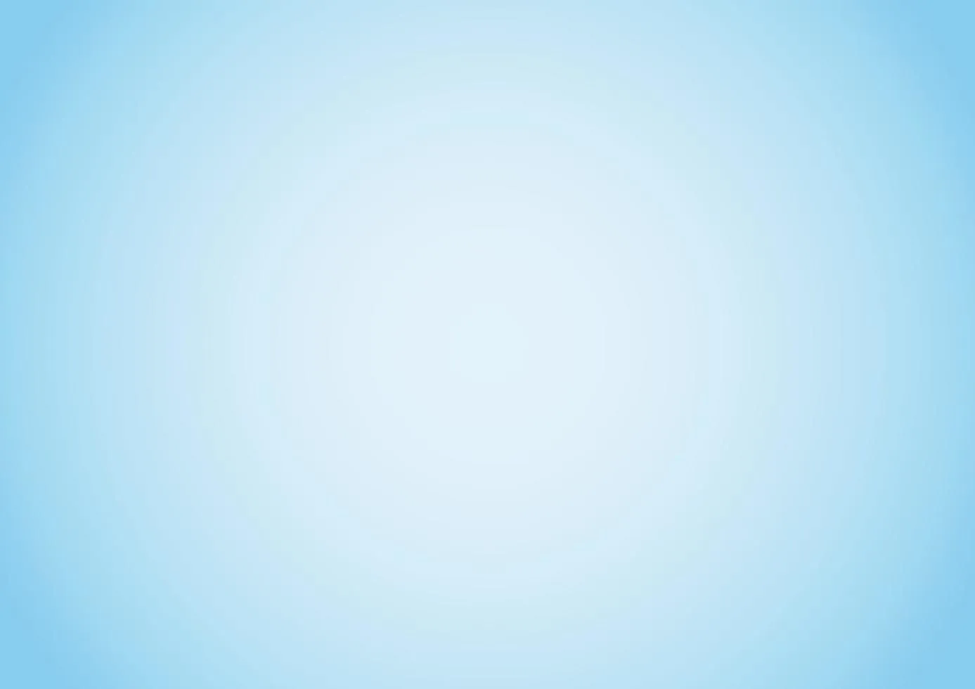 Sky blue gradient background. Soft, plain, light blue and white radial smooth wallpaper. Vector illustration design. EPS 10