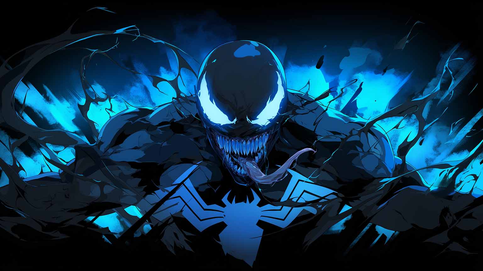 Venom Glowing in the Dark Desktop Wallpaper