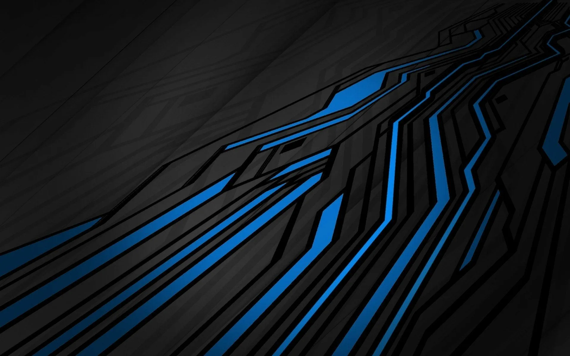 Sleek Abstract Black & Blue HD Wallpaper