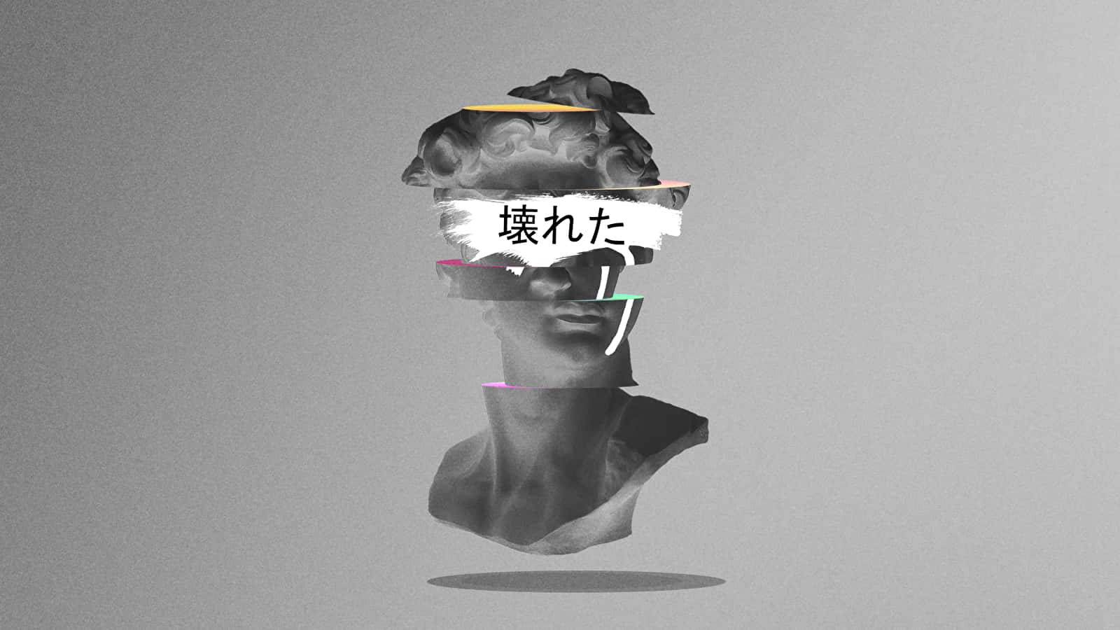Download Grey Aesthetic Desktop Distorted Face Wallpaper