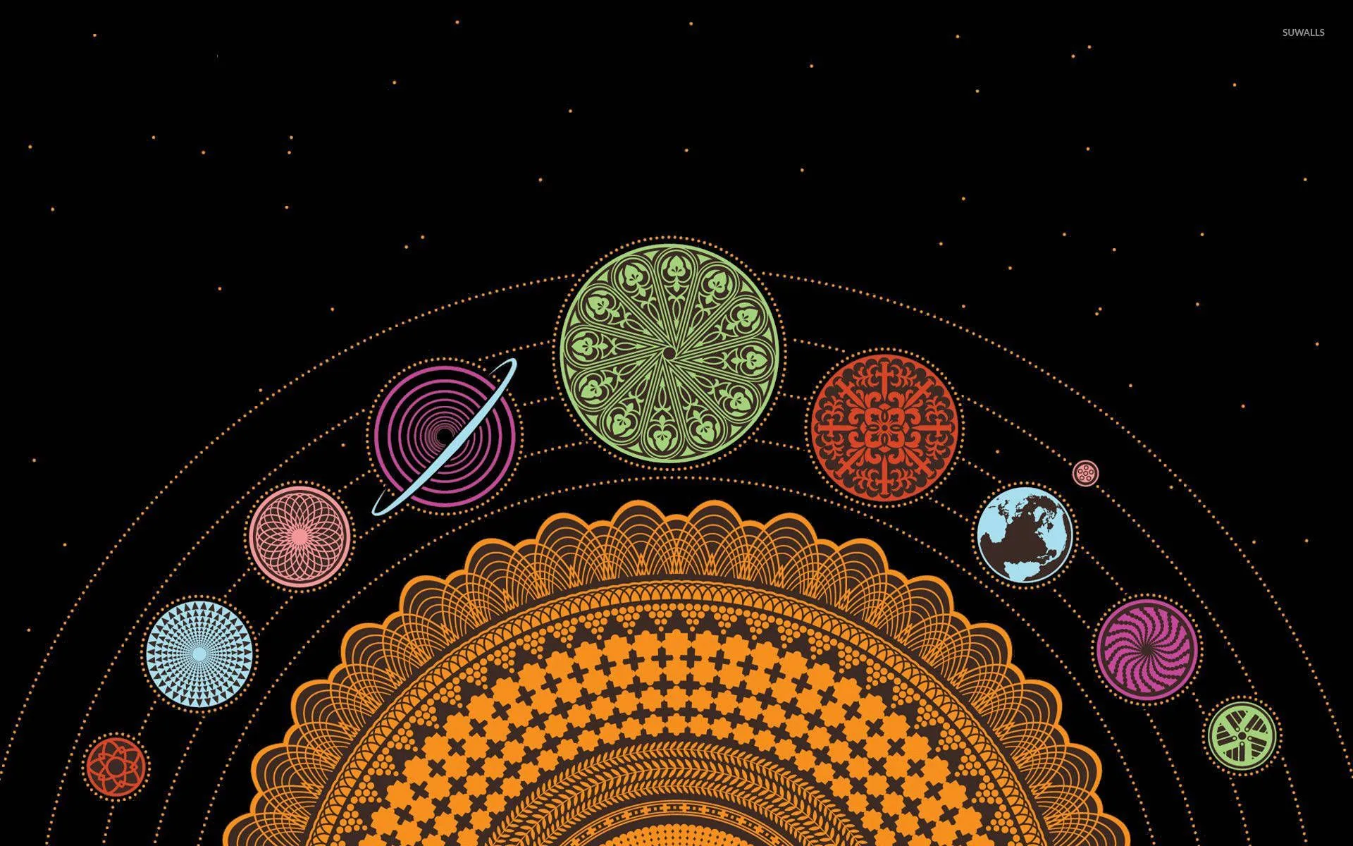 Download Aesthetic Vector Solar System Wallpaper