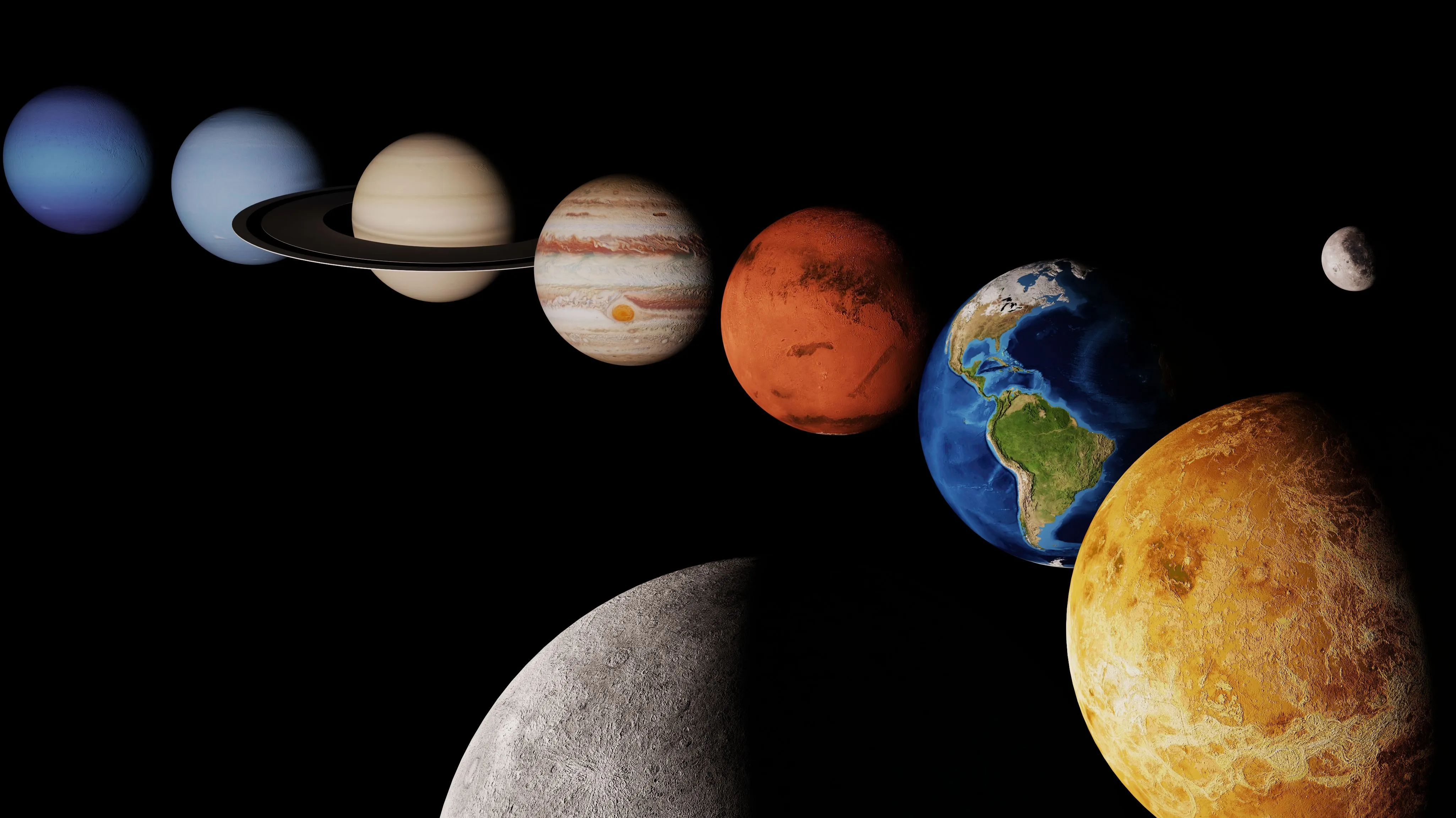 Desktop wallpaper: Planet, Space, Solar System, Sci Fi, Earth, Moon 4K free download for PC. 877564