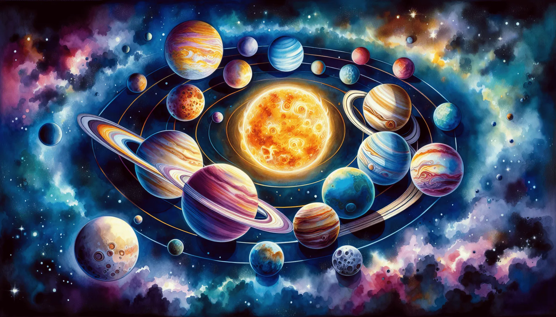 Vibrant Solar System HD Wallpaper