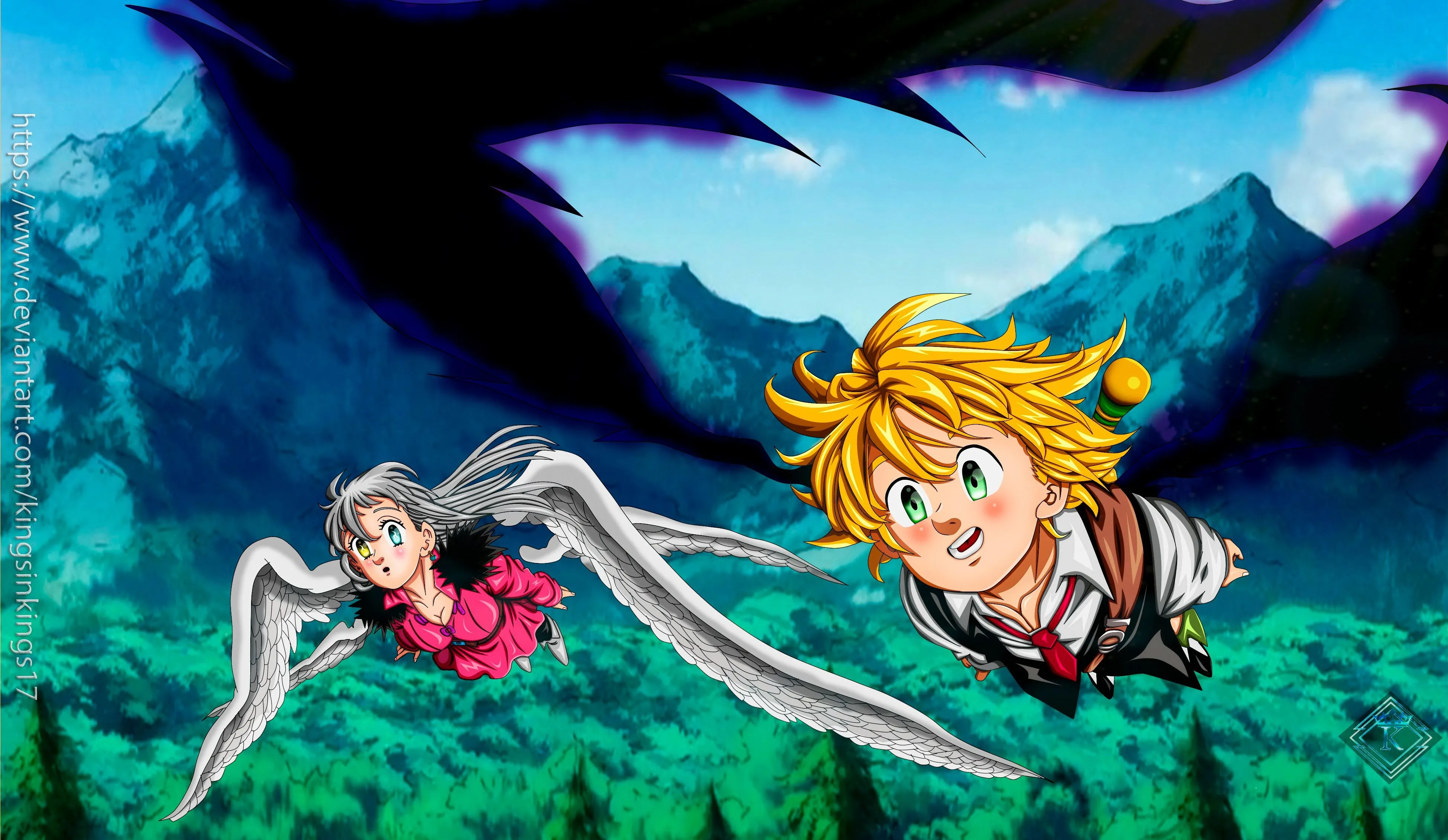Wallpaper Meliodas, Nanatsu no Taizai, Nanatsu no Taizai Seven Deadly Sins, The Seven Deadly Sins, Elizabeth Liones, Nanatsu No Taizai Chapter 314 for mobile and desktop, section сёнэн, resolution 3899x2262
