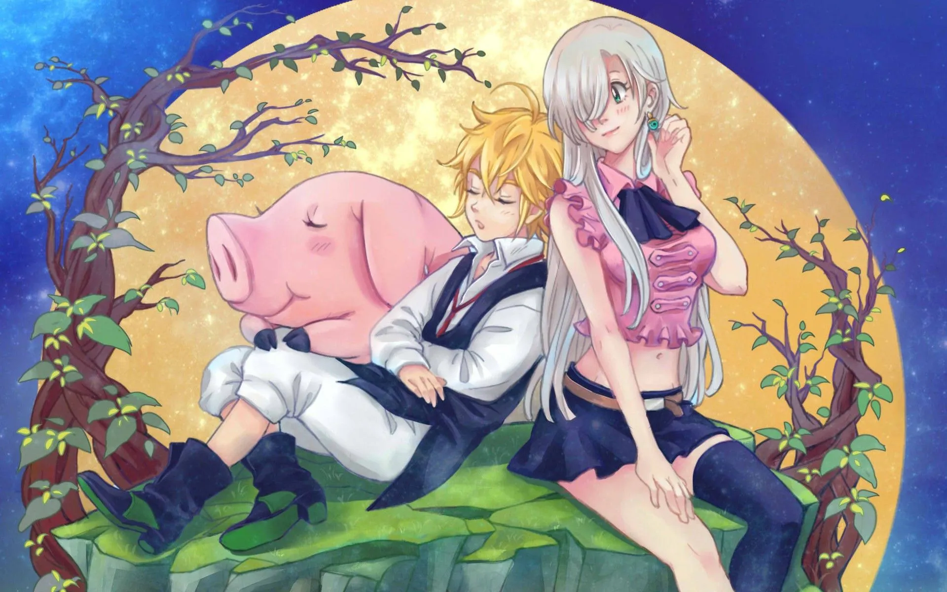 Boy and girl anime Nanatsu no Taizai Desktop wallpaper 1920x1080