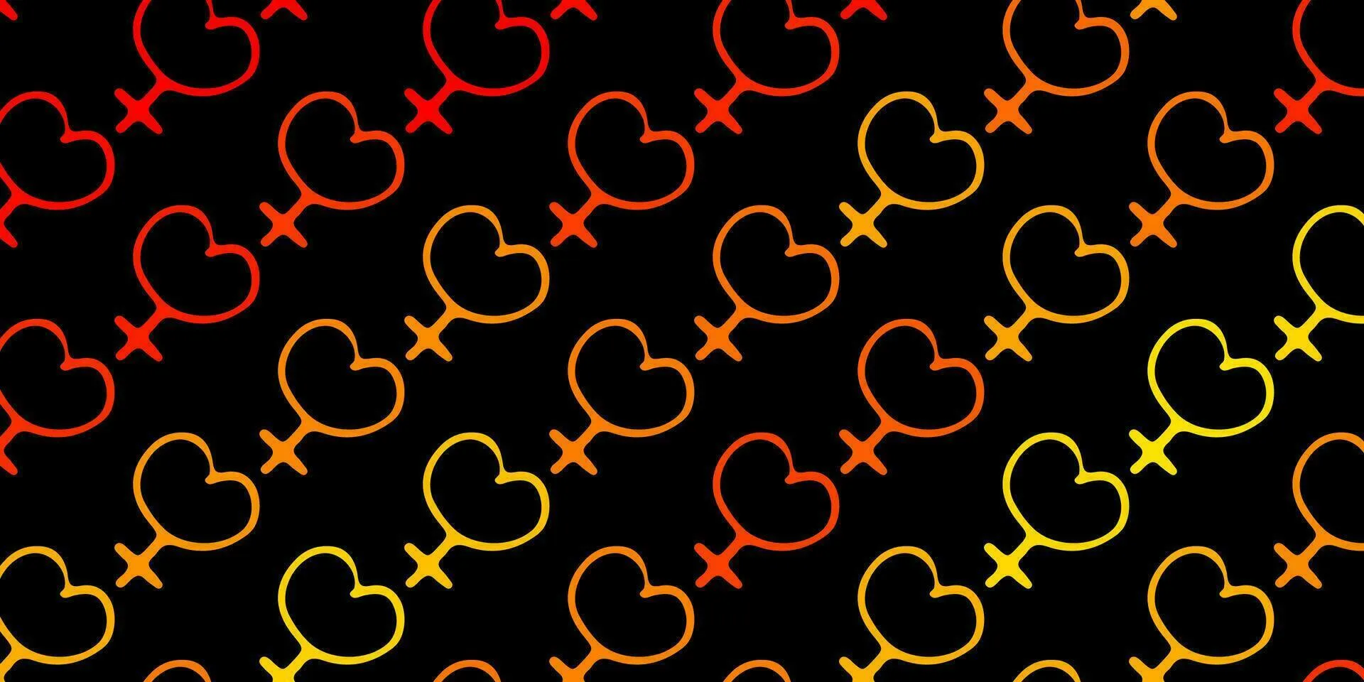 Dark Orange vector pattern with feminism elements