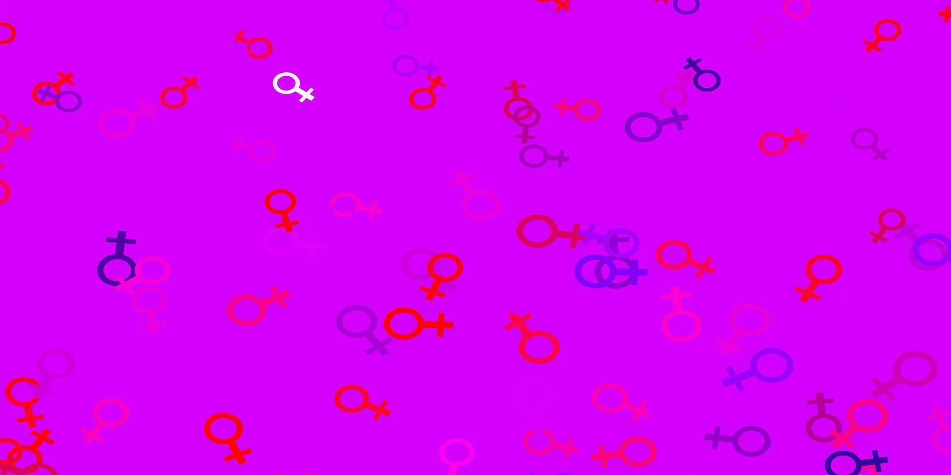 Light Purple, Pink vector pattern with feminism elements