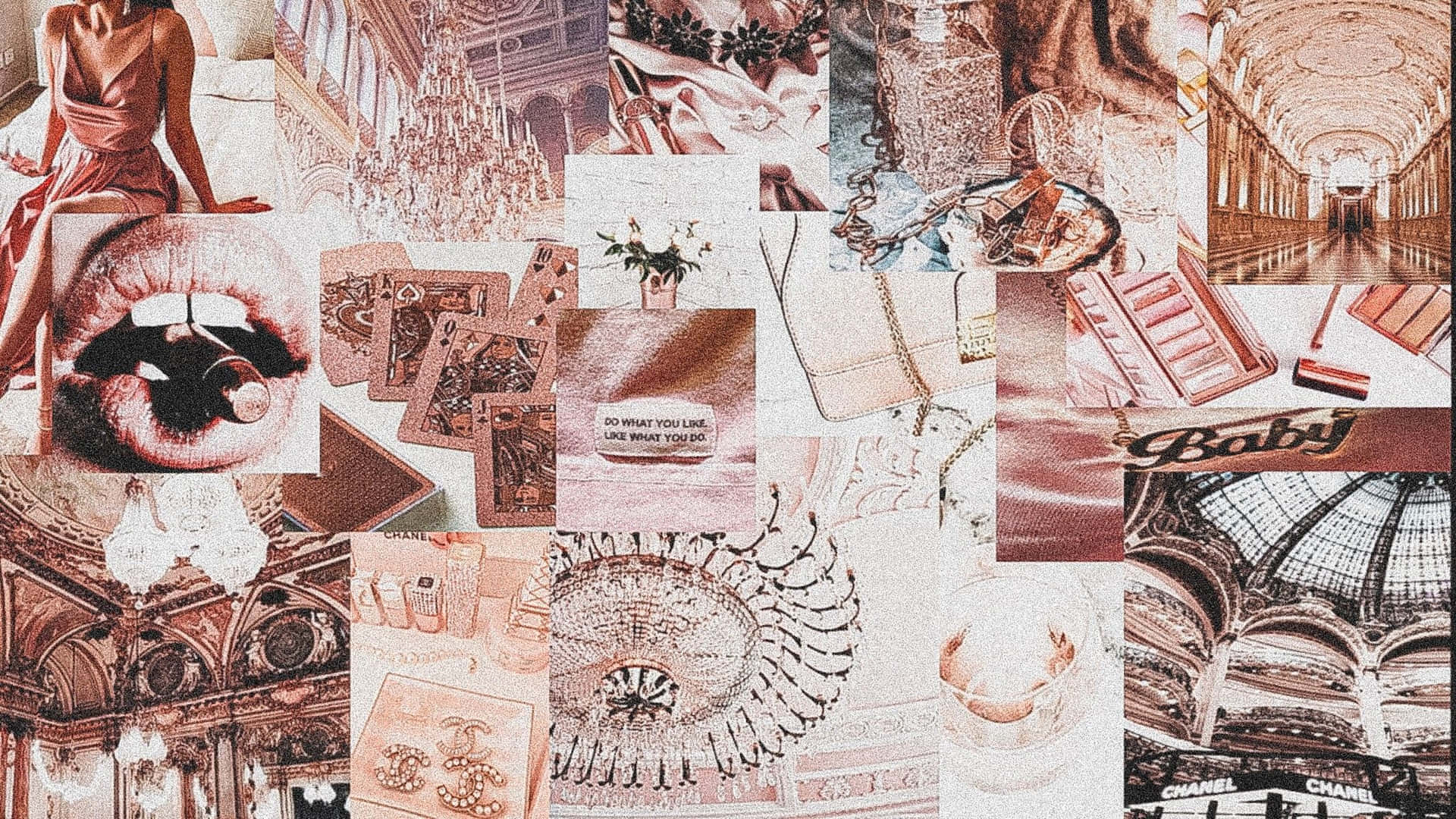 Download Rose Gold Aesthetic Collage Wallpaper