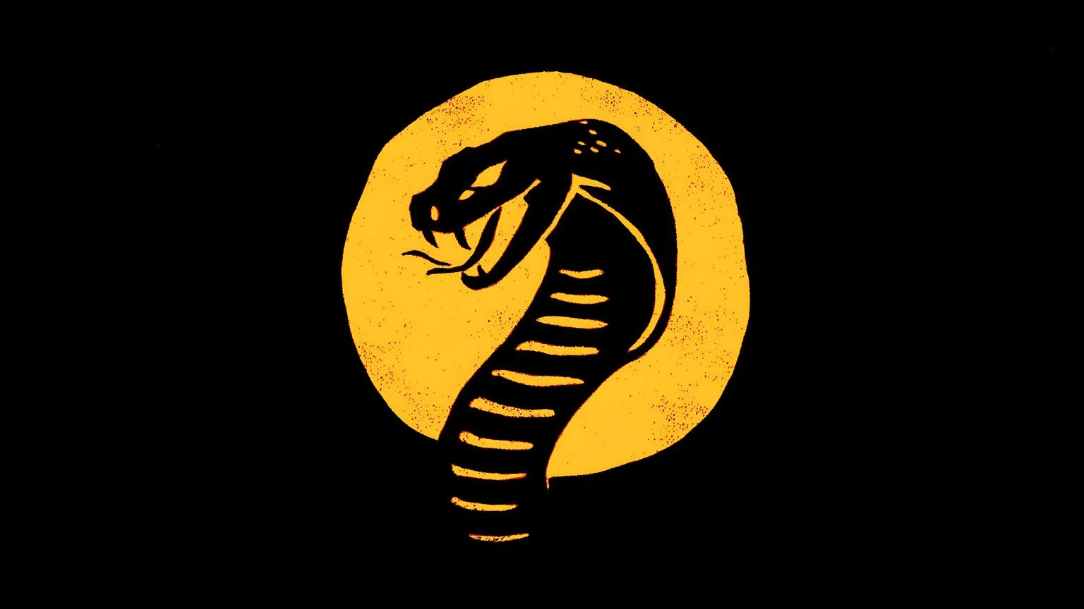 Cobra Kai Dojo Logo Black and Gold Aesthetic Desktop Wallpaper