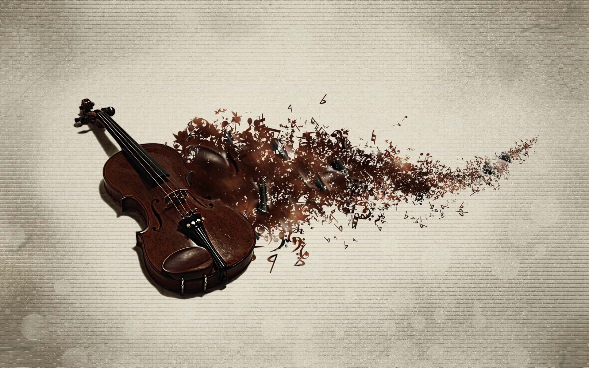 Download Dispersing Wooden Violin Desktop Picture