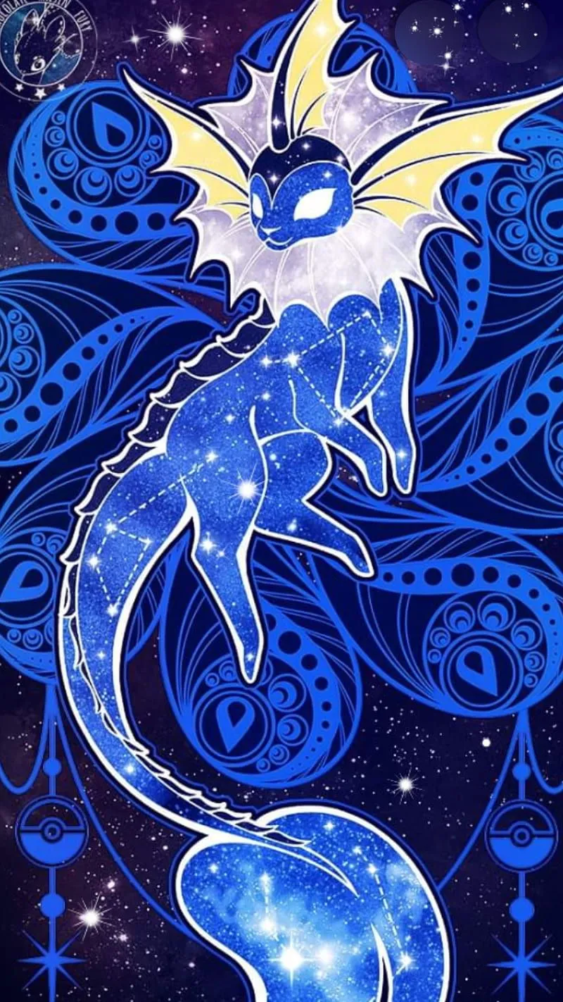 Galaxy vaporeon, galaxy pokemon, pokemon, vaporeon, HD phone wallpaper