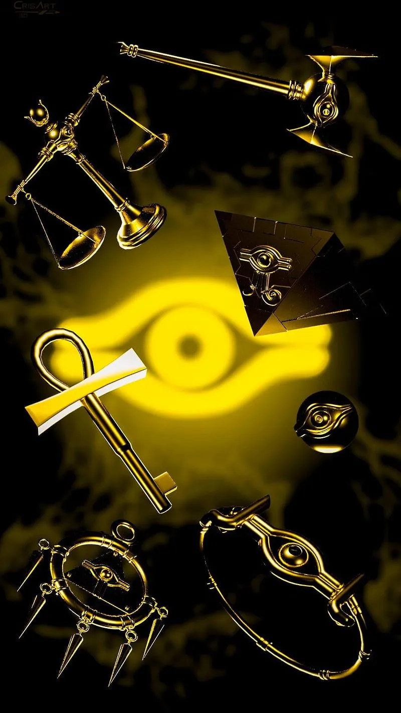 Millennium Items, 3D, gi, konami, oh, yu, yugioh, 3Dart, yugioh!, HD phone wallpaper