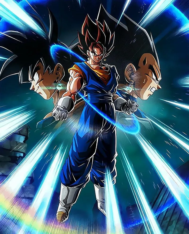 Vegito, dbs, dokkan battle, dragon ball, goku, kakarot, vegeta, vegito blue, HD phone wallpaper