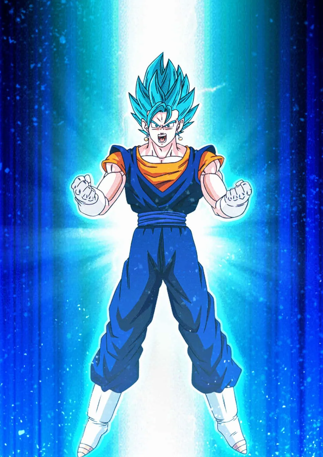 Download Gogeta and Vegito, two powerful and revered characters in the Dragon Ball Series Wallpaper