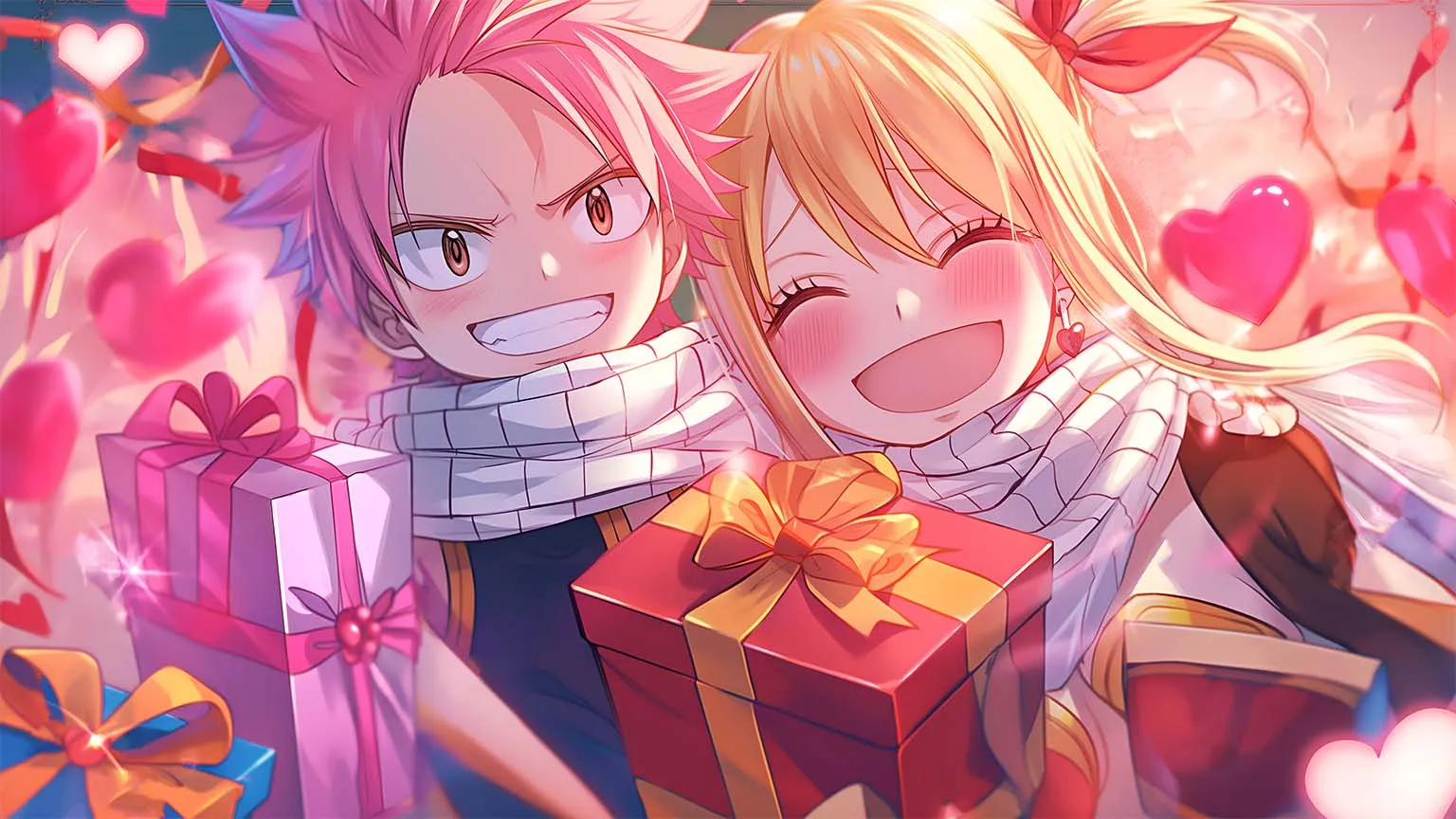 Natsu Dragneel & Lucy Heartfilia Valentines Desktop Wallpaper 4K