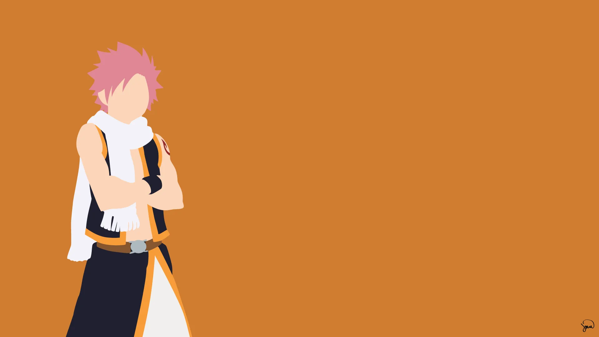 Natsu Dragneel Fairy Tail Minimalistic Wallpaper by greenmapple17. Daily Anime Art