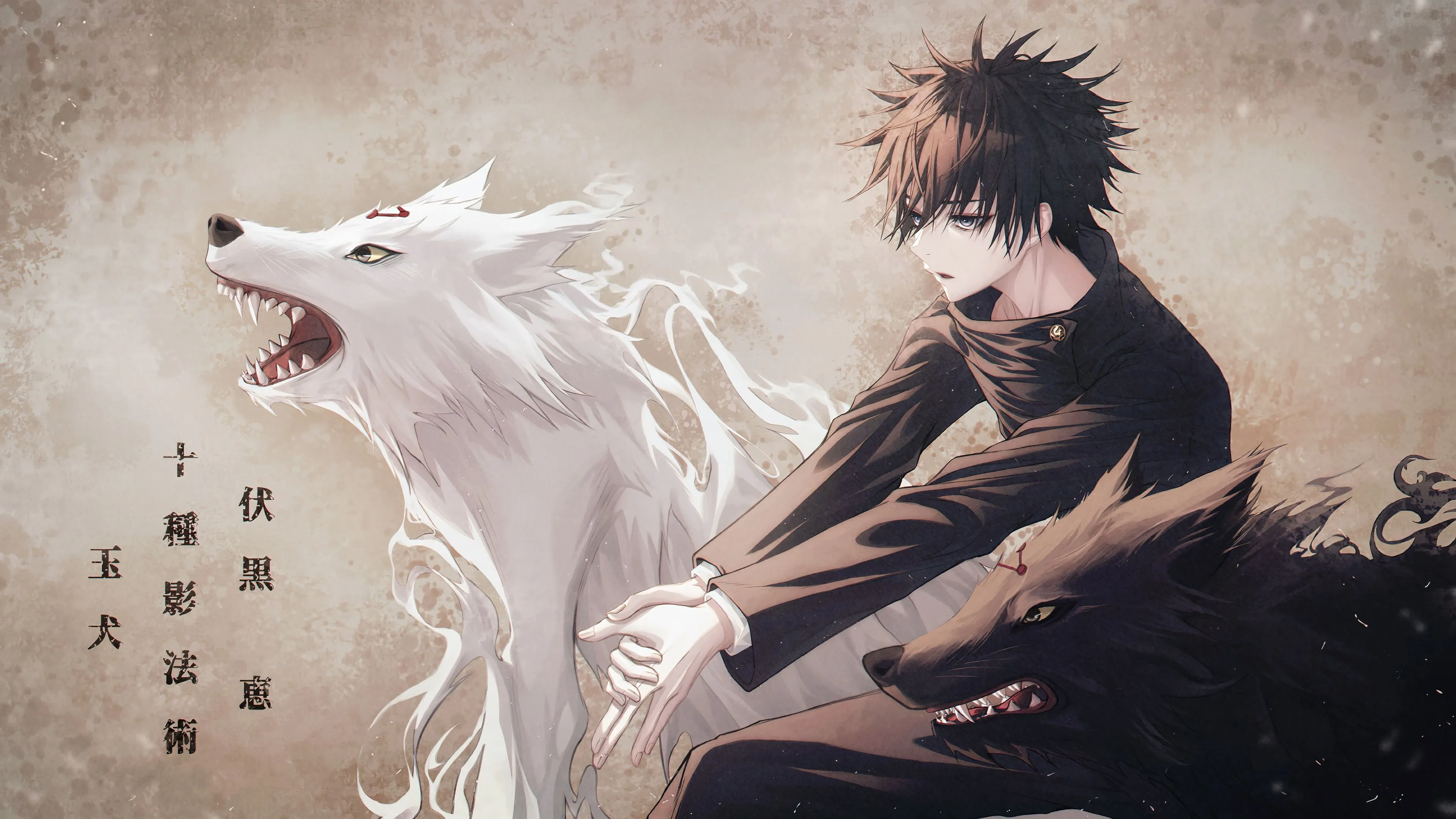 Megumi Fushiguro And Shikigami From Jujutsu Kaisen 4K, HD Wallpaper