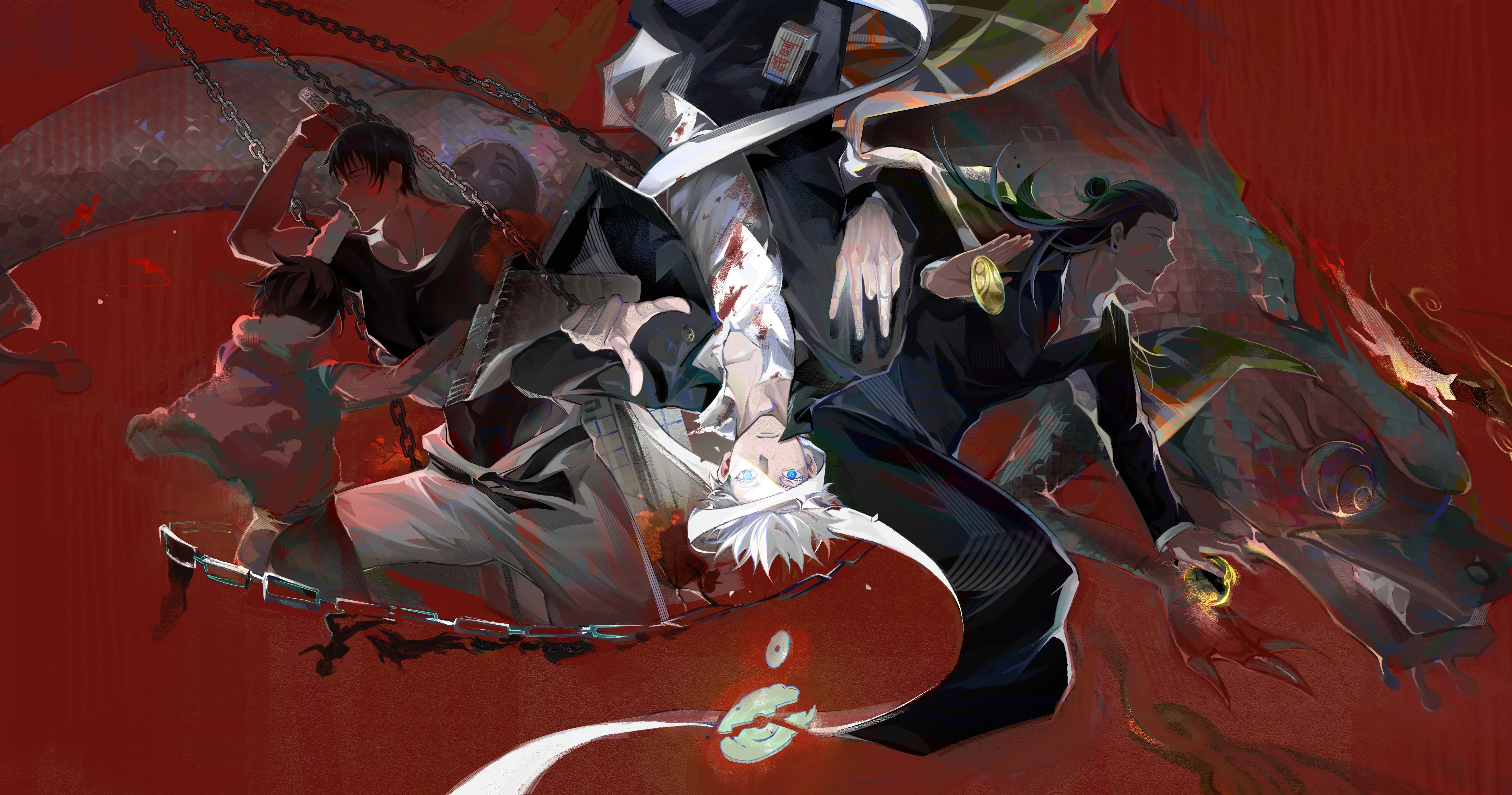 Desktop wallpaper: Jujutsu Kaisen, Satoru Gojo, Suguru Geto, Anime, Megumi Fushiguro 4K free download for PC. 1016409